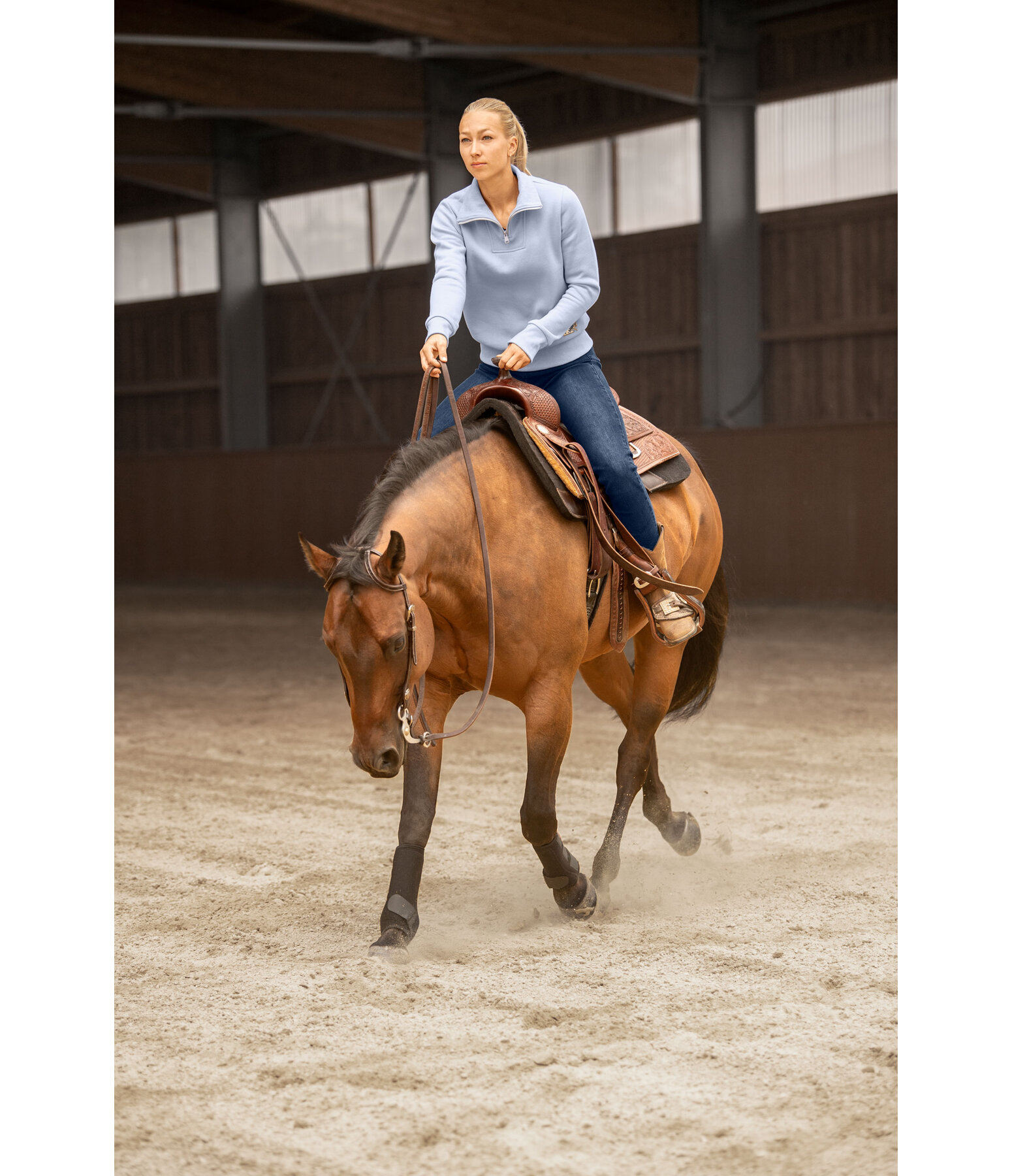 Felpa con mezza zip Reign