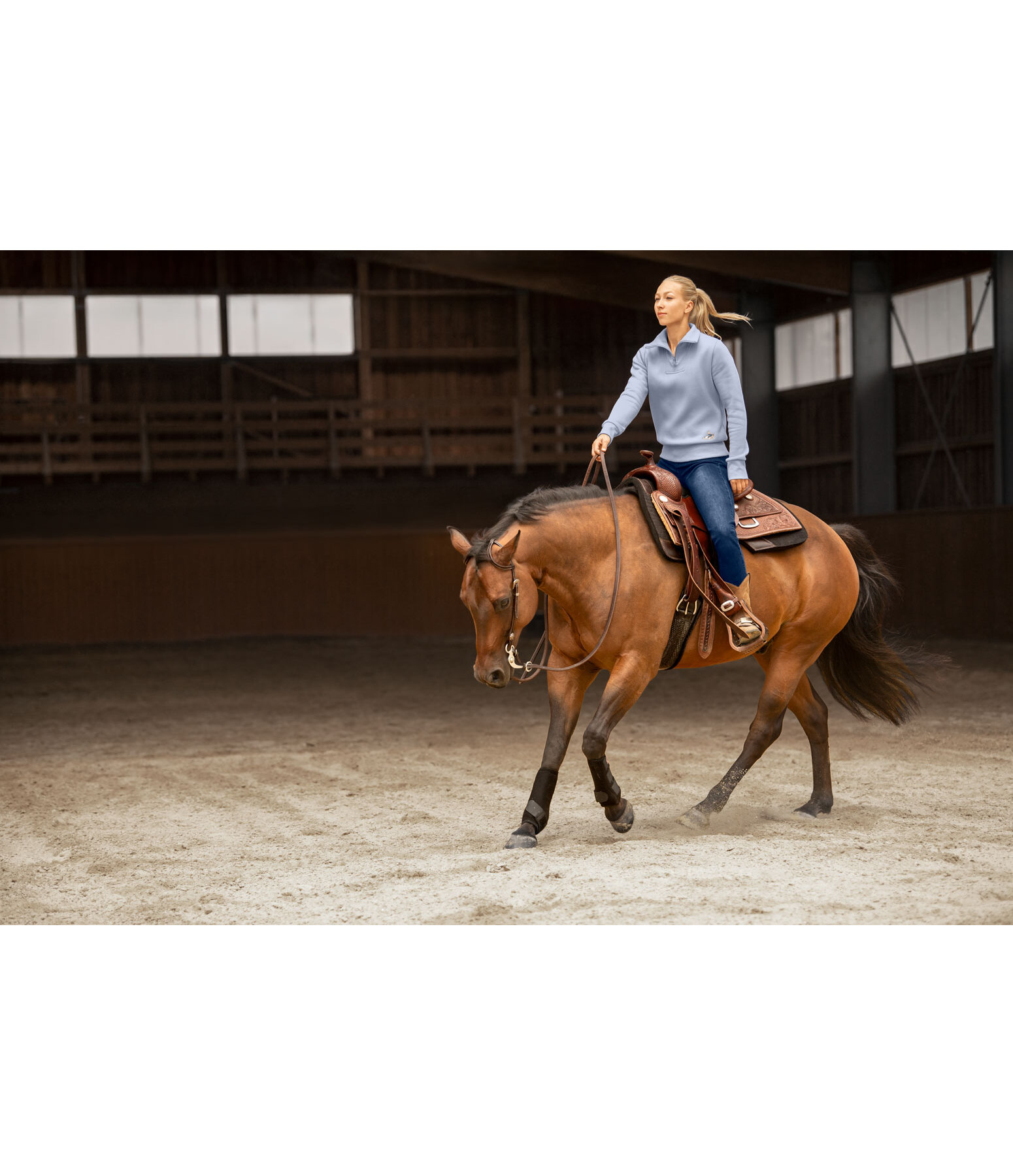 Felpa con mezza zip Reign