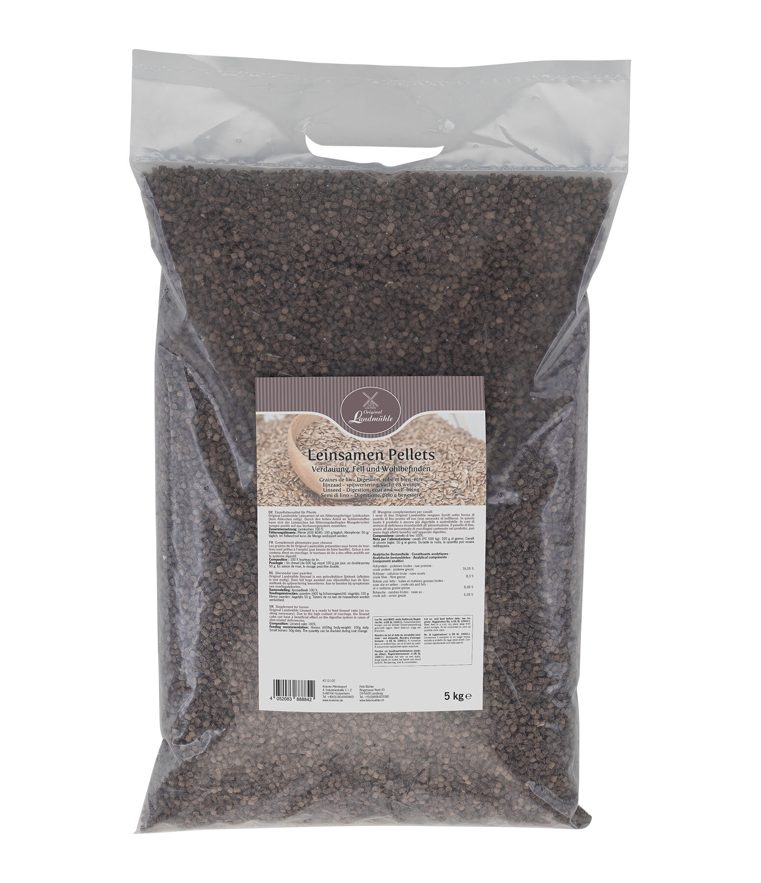 Panello di semi di lino in pellets