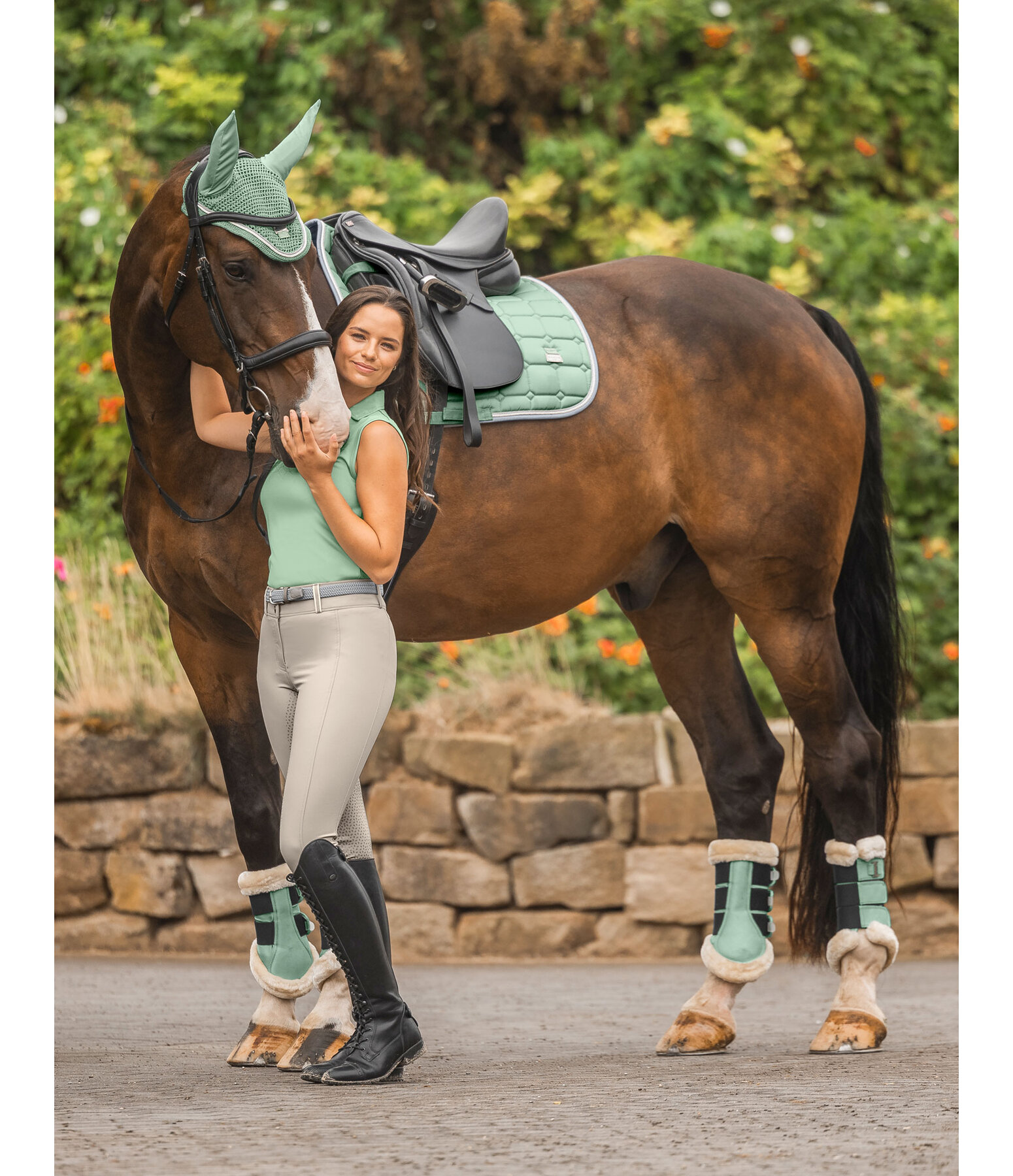 Stinchiere da dressage con pelliccia sintetica Essential, anteriori