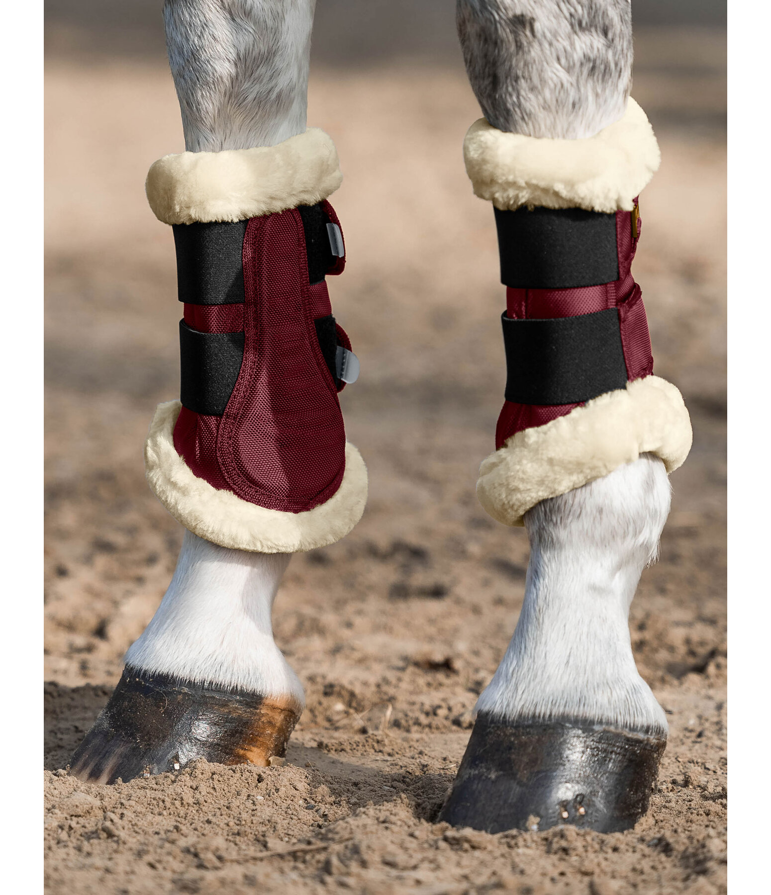 Stinchiere da dressage con pelliccia sintetica Essential, anteriori