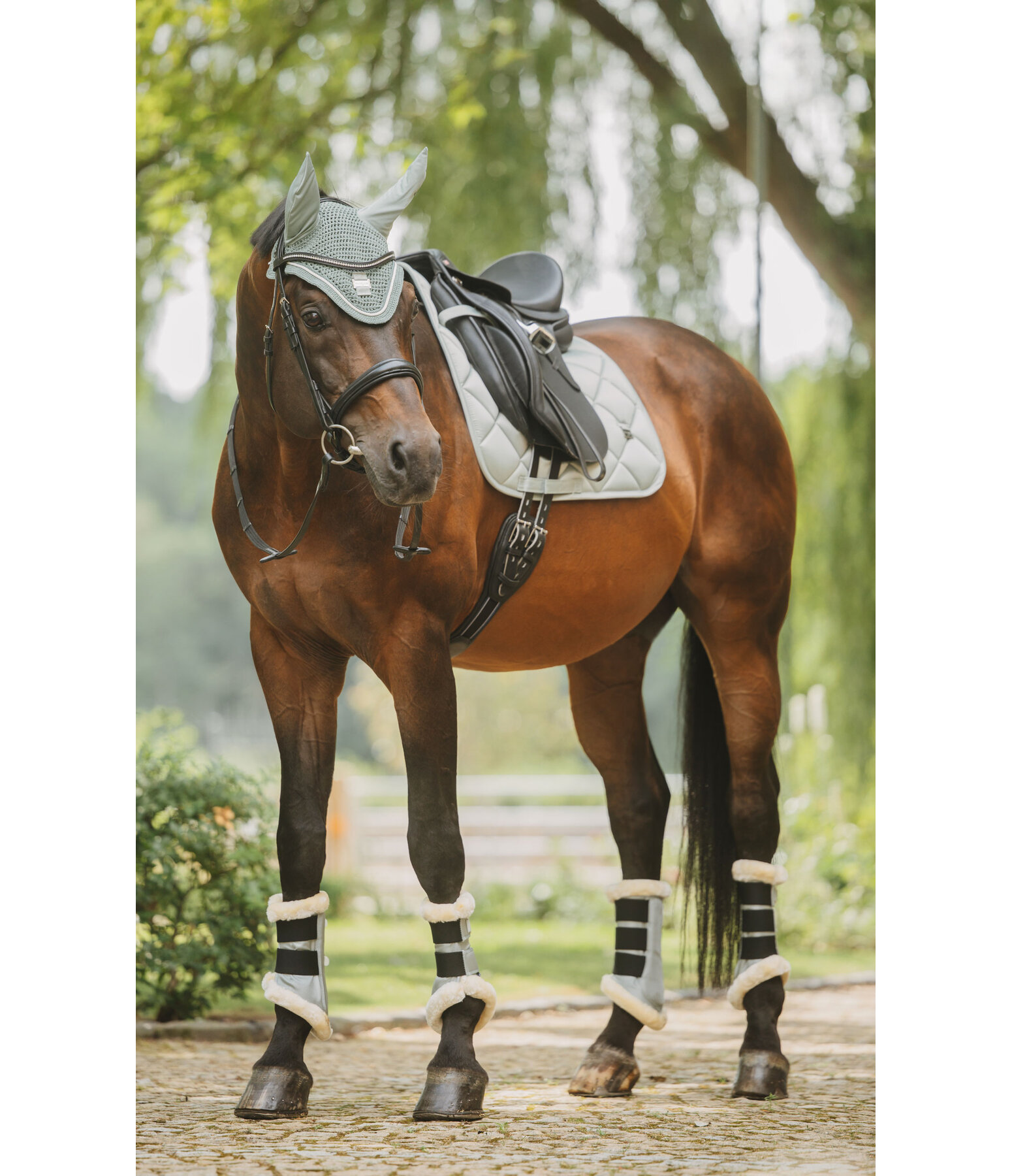 Stinchiere da dressage con pelliccia sintetica Essential, anteriori