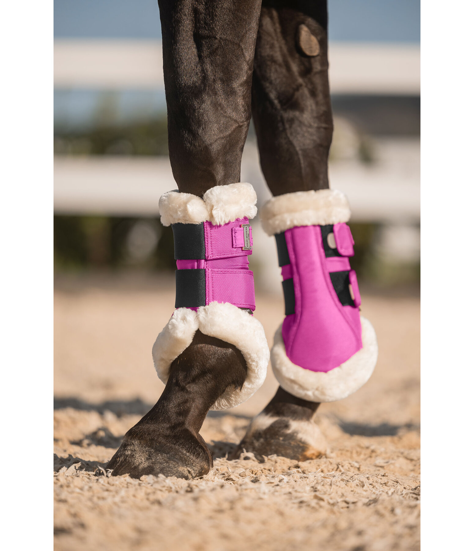 Stinchiere da dressage con pelliccia sintetica Essential, anteriori