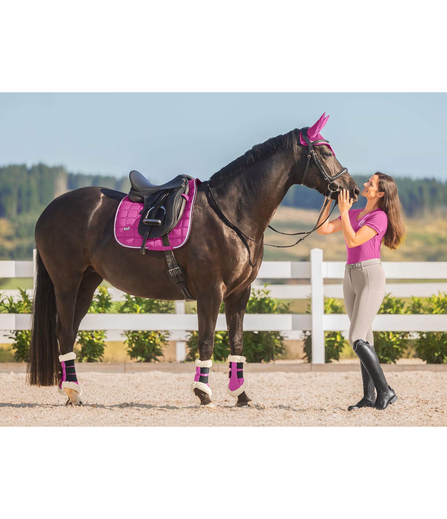 Stinchiere da dressage con pelliccia sintetica Essential, anteriori