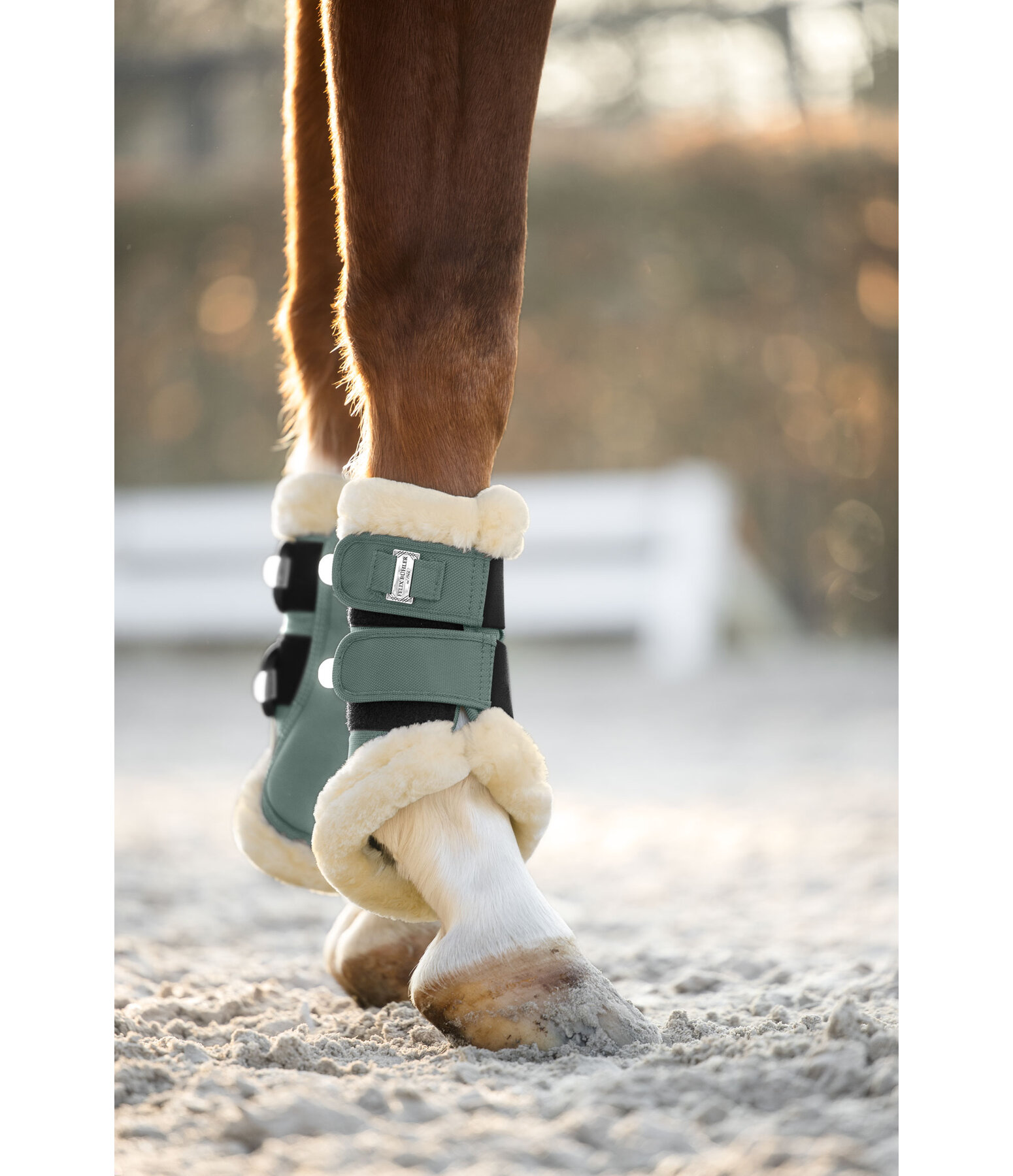 Stinchiere da dressage con pelliccia sintetica Essential, anteriori
