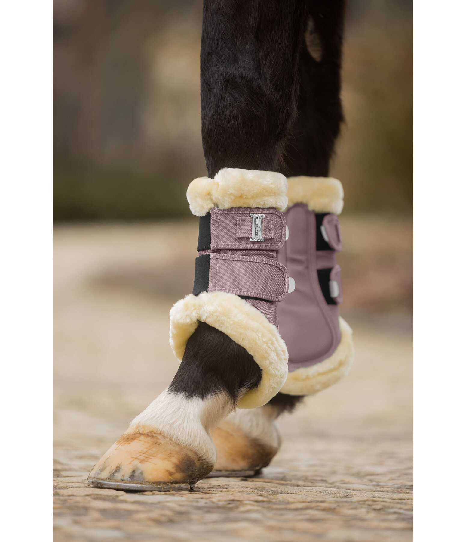 Stinchiere da dressage con pelliccia sintetica Essential, anteriori