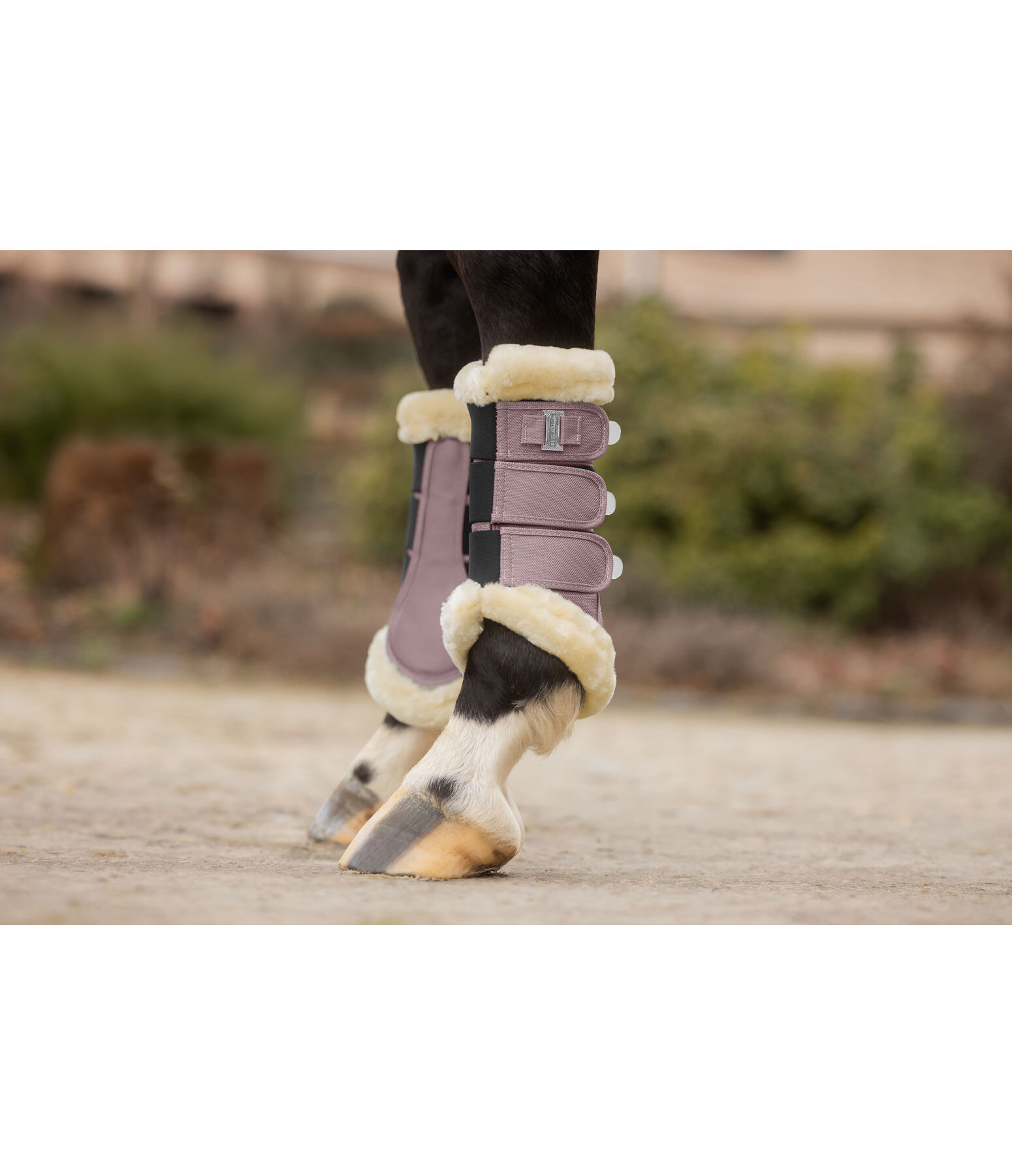 Stinchiere da dressage con pelliccia sintetica Essential, anteriori