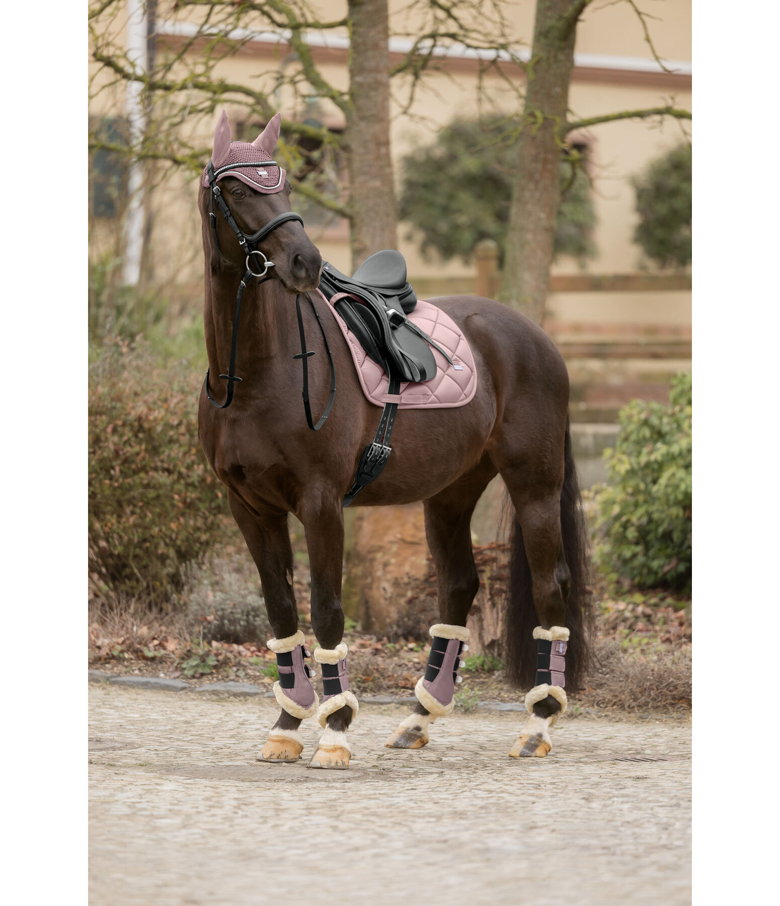 Stinchiere da dressage con pelliccia sintetica Essential, anteriori