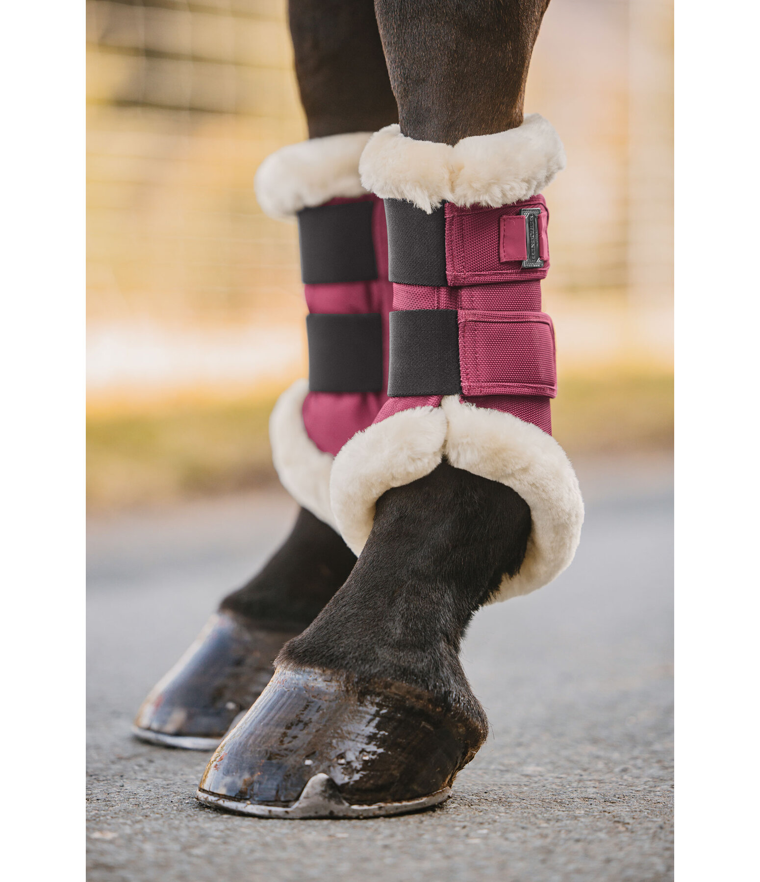Stinchiere da dressage con pelliccia sintetica Essential, anteriori