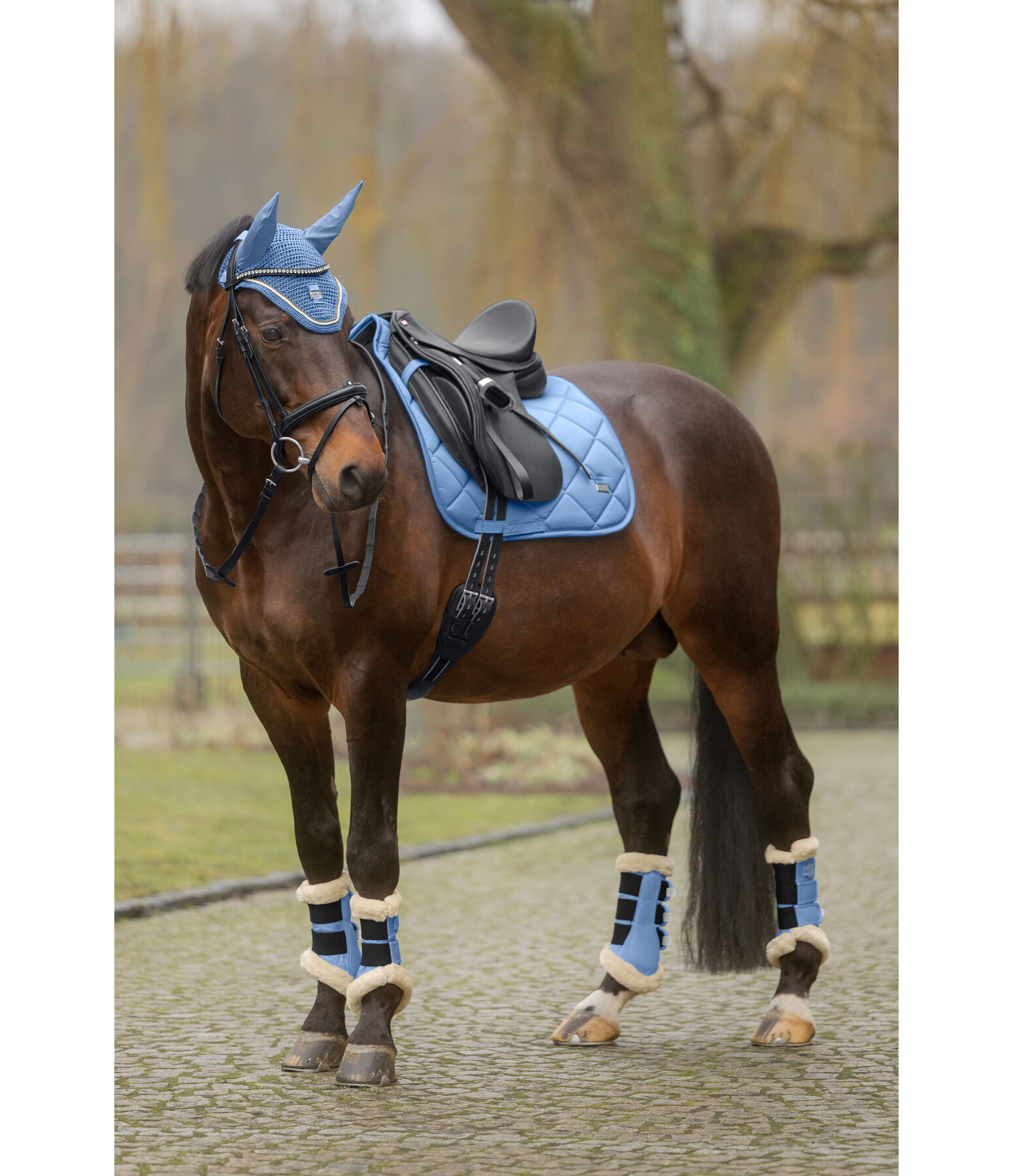 Stinchiere da dressage con pelliccia sintetica Essential, posteriori