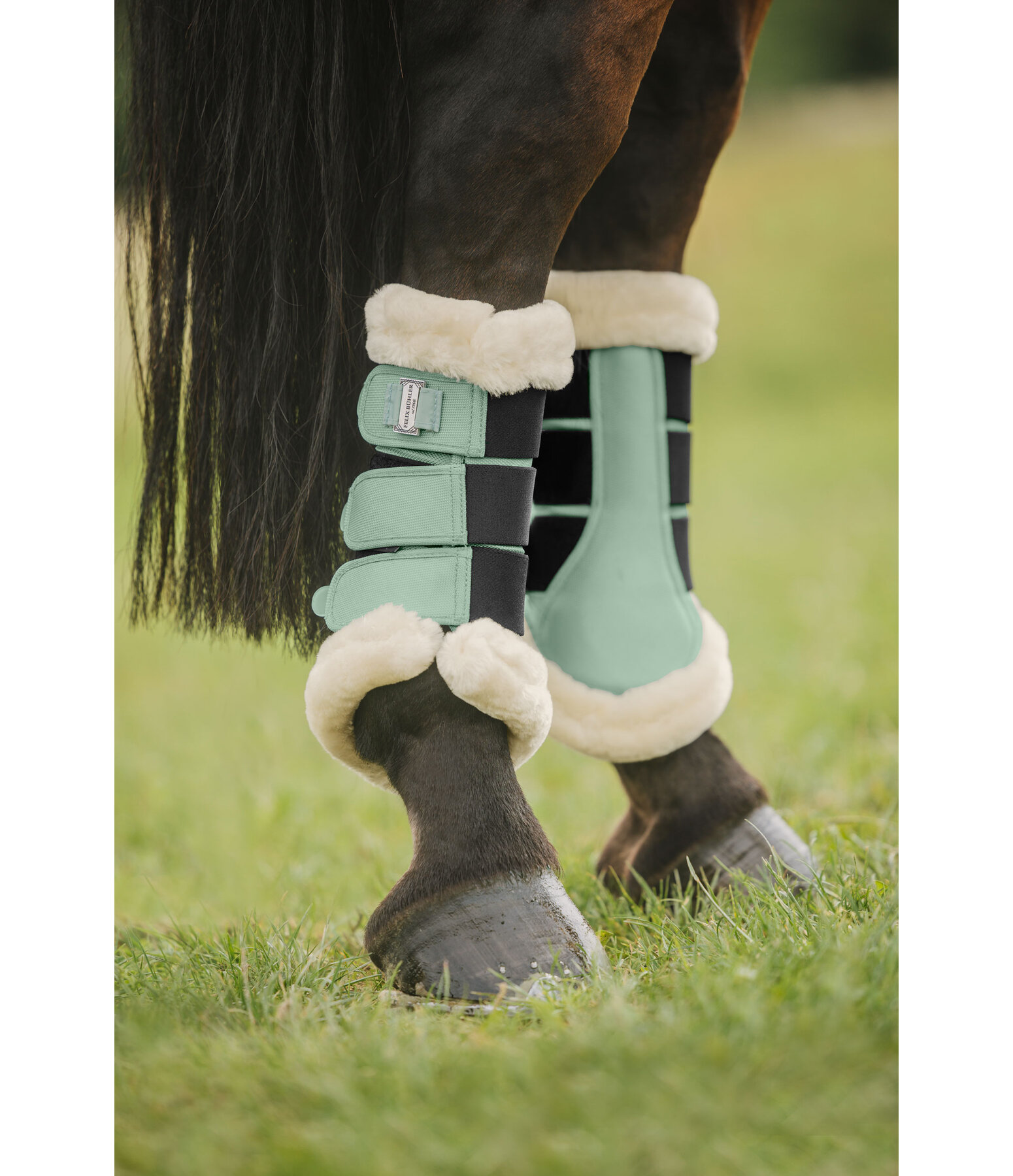 Stinchiere da dressage con pelliccia sintetica Essential, posteriori