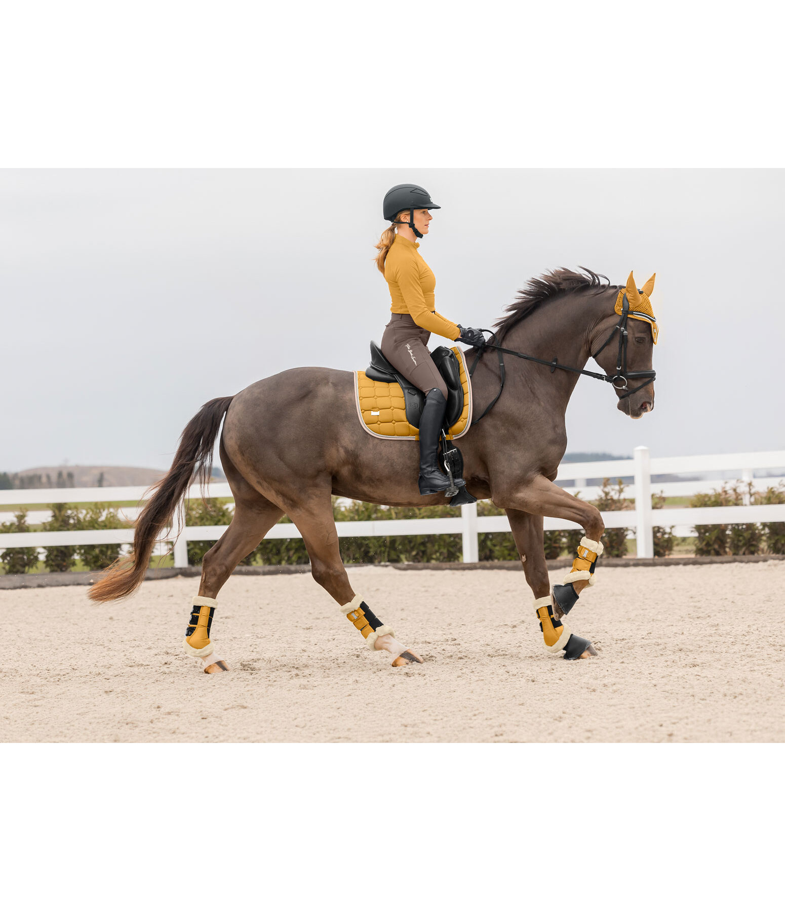 Stinchiere dressage con pelliccia sintetica Essential, posteriori