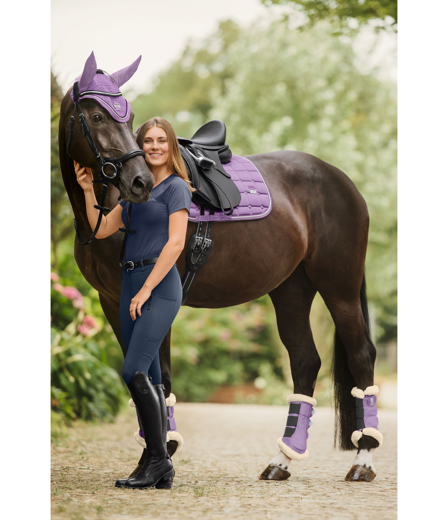 Stinchiere da dressage con pelliccia sintetica Essential, posteriori