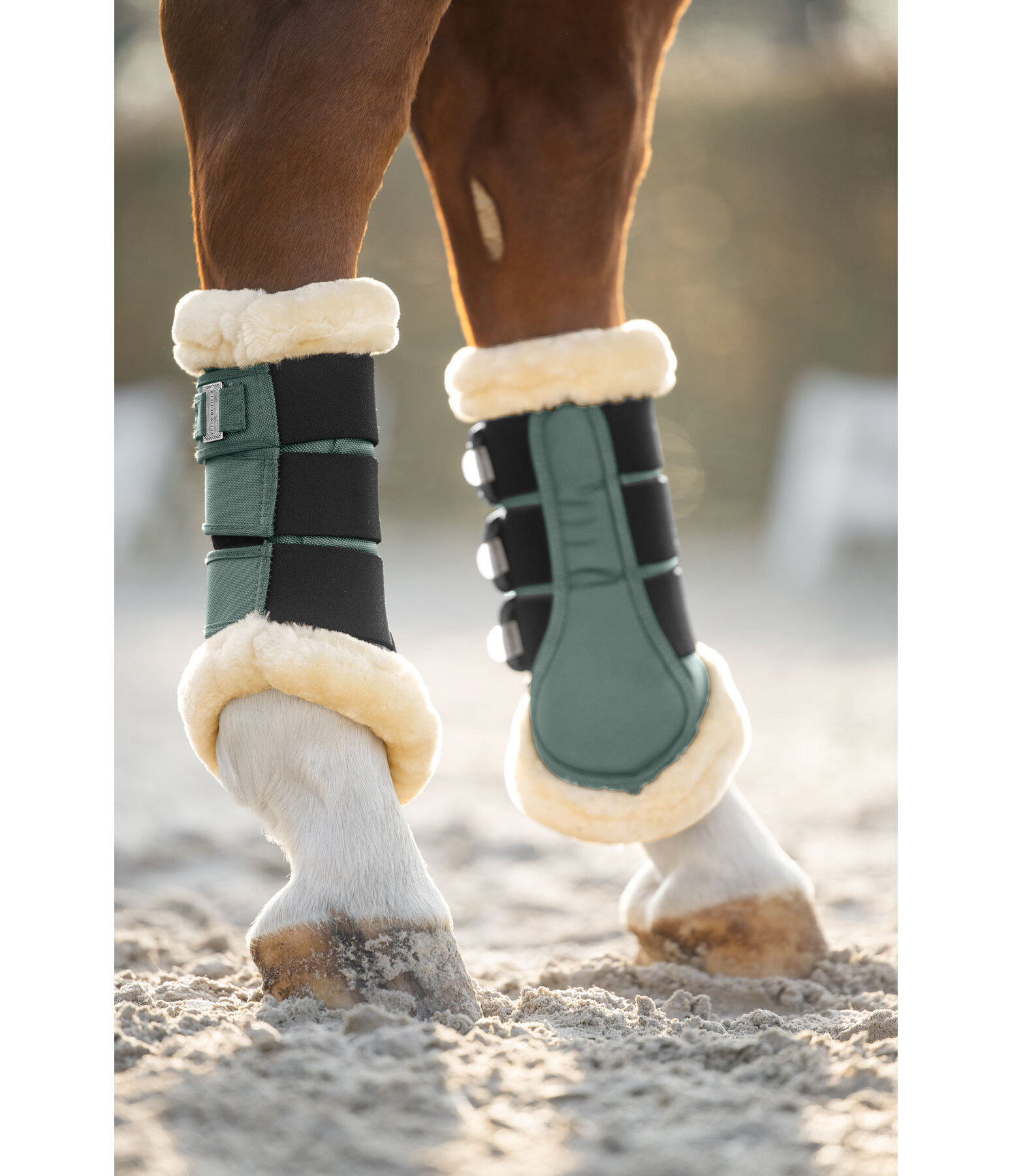 Stinchiere da dressage con pelliccia sintetica Essential, posteriori