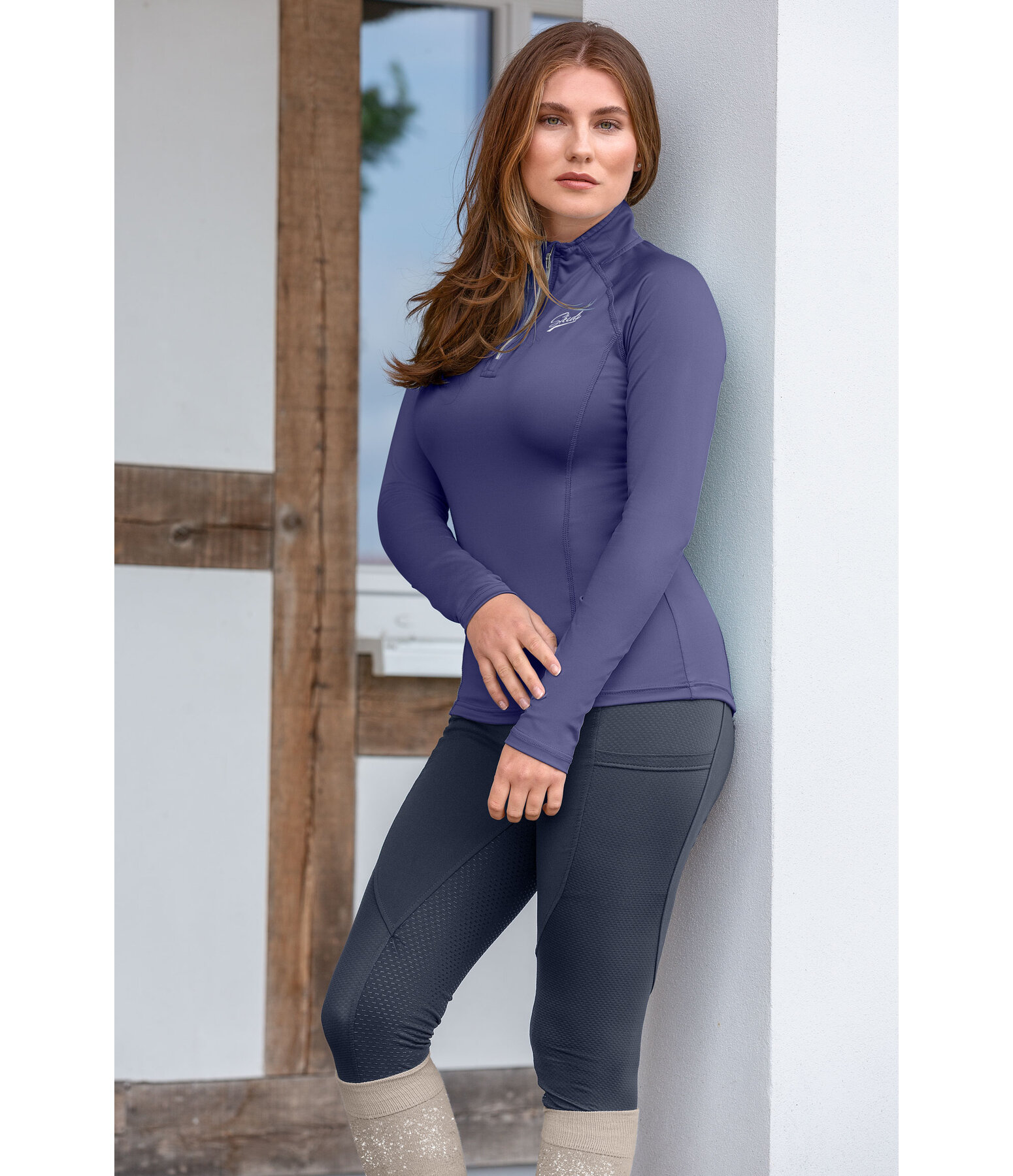Maglia funzionale a maniche lunghe con zip Lea