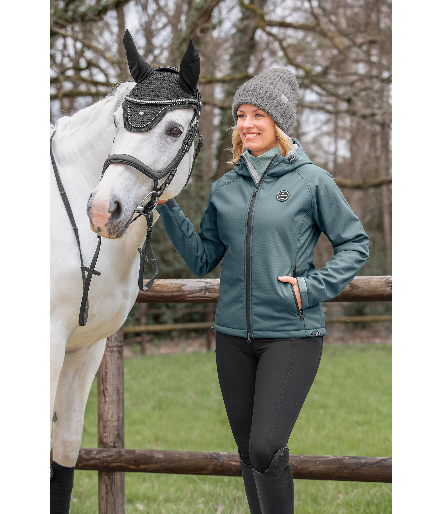 Giacca da equitazione softshell con cappuccio Lara