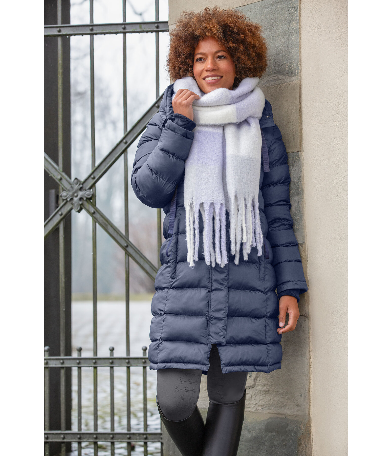 Cappotto da equitazione trapuntato con cappuccio Minou