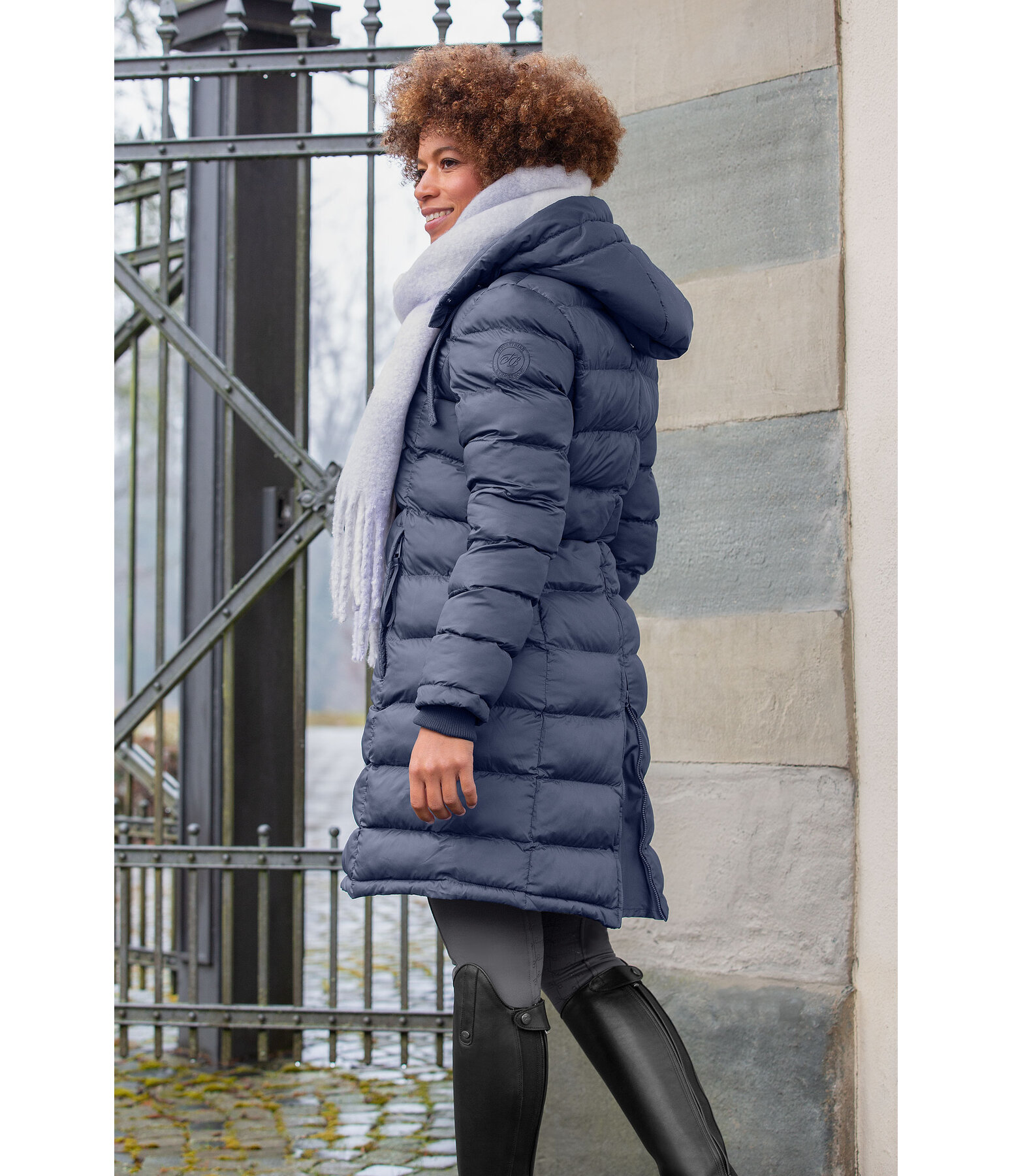 Cappotto da equitazione trapuntato con cappuccio Minou