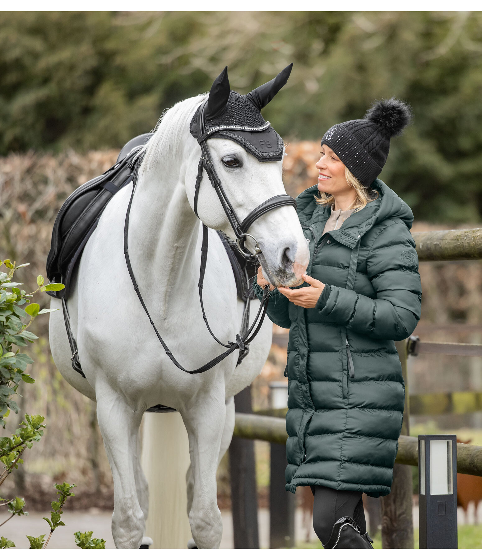 Cappotto da equitazione trapuntato con cappuccio Minou