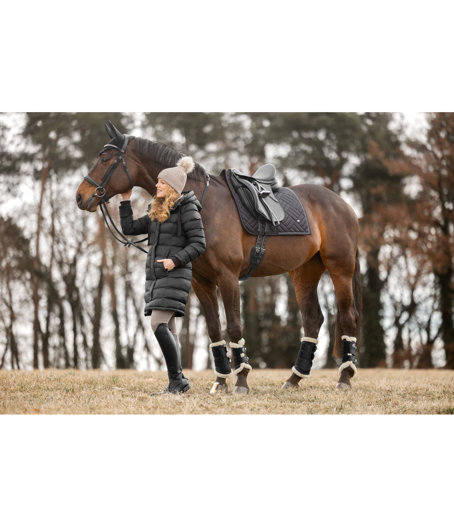Cappotto da equitazione trapuntato con cappuccio Minou