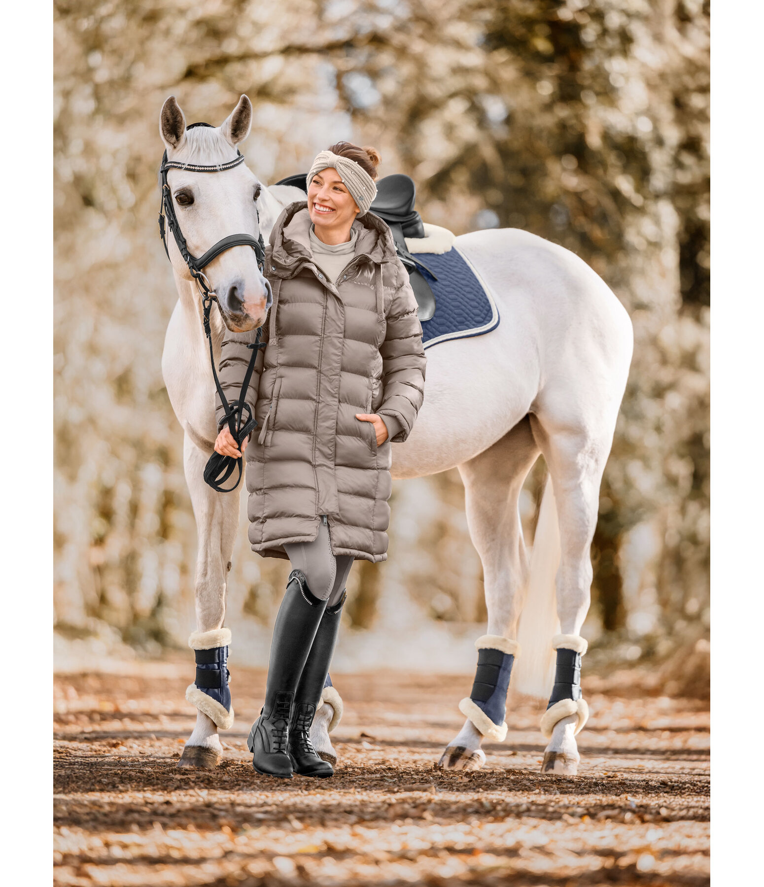 Cappotto da equitazione trapuntato con cappuccio Minou