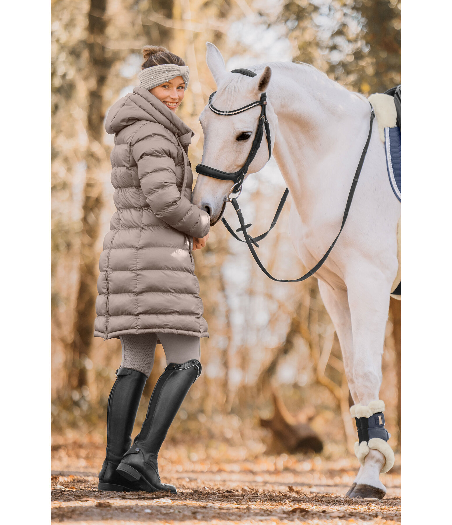 Cappotto da equitazione trapuntato con cappuccio Minou