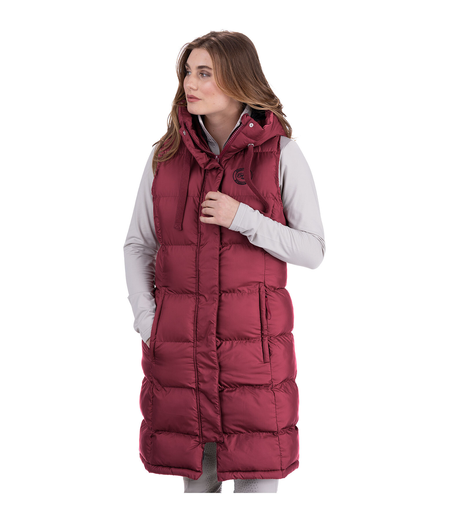 Gilet lungo con cappuccio Clara