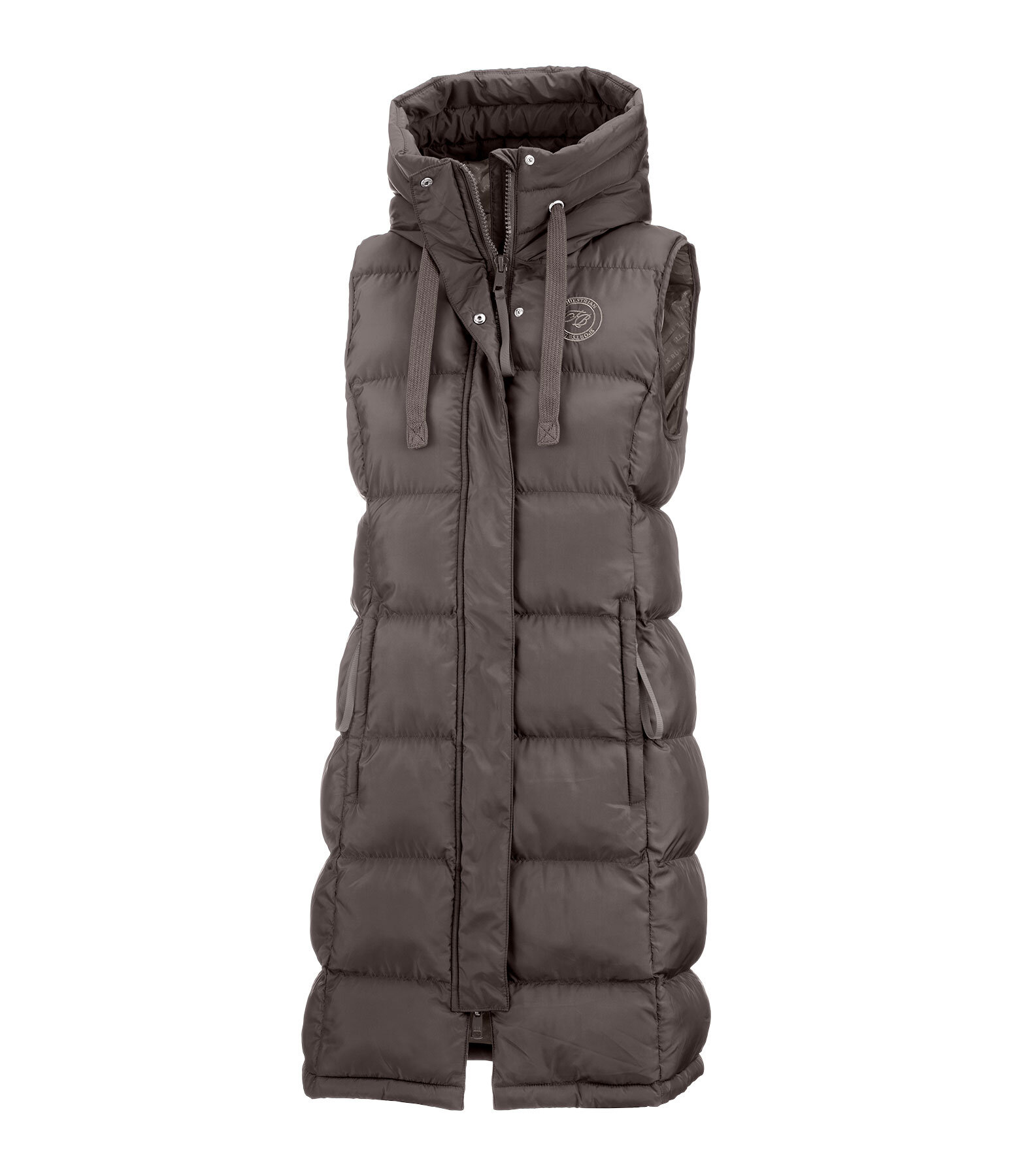 Gilet lungo con cappuccio Clara