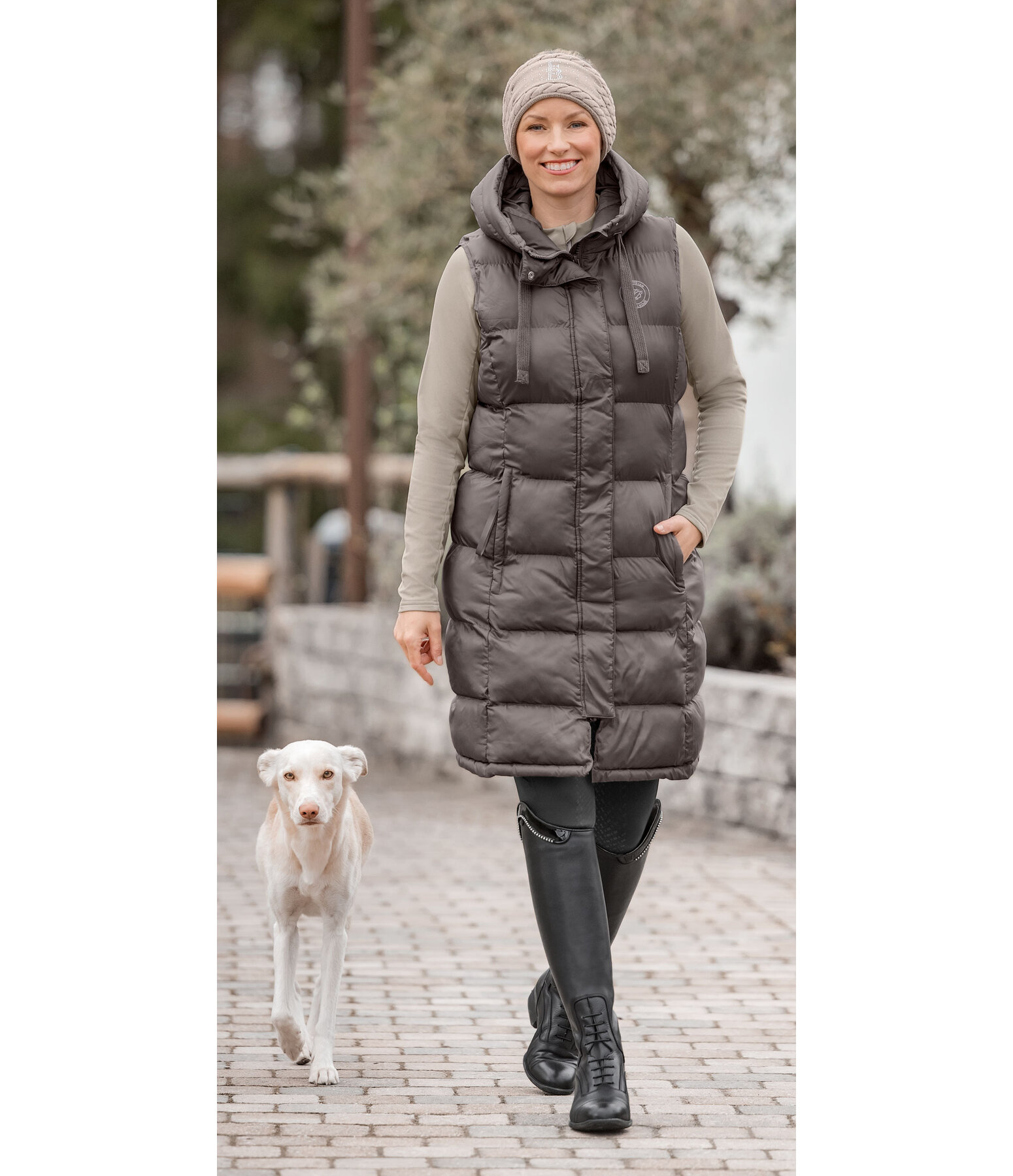 Gilet lungo con cappuccio Clara