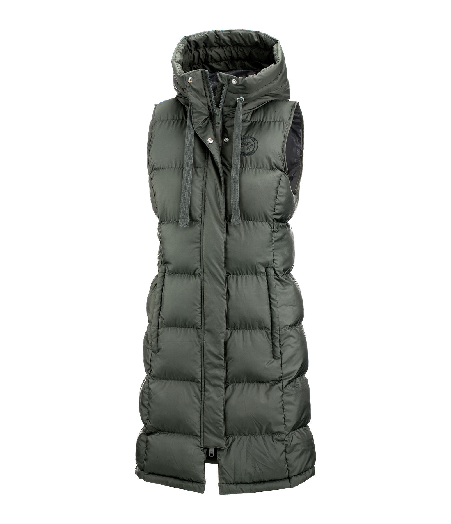 Gilet lungo con cappuccio Clara