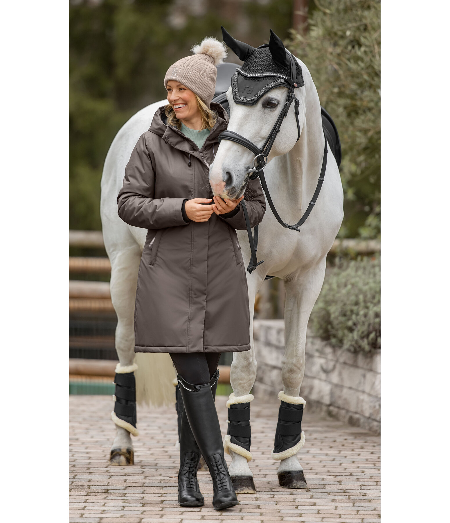 Cappotto da equitazione funzionale con cappuccio Amelie