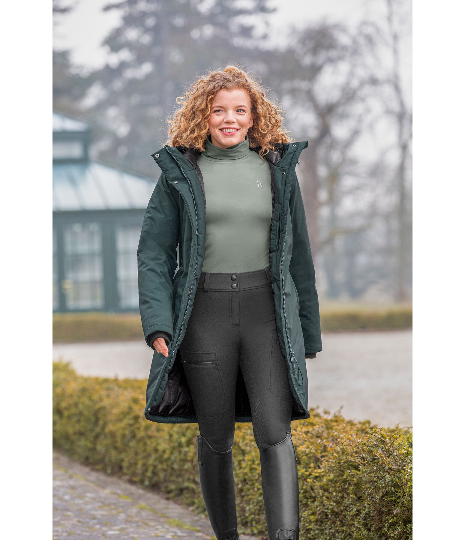 Cappotto da equitazione funzionale con cappuccio Amelie