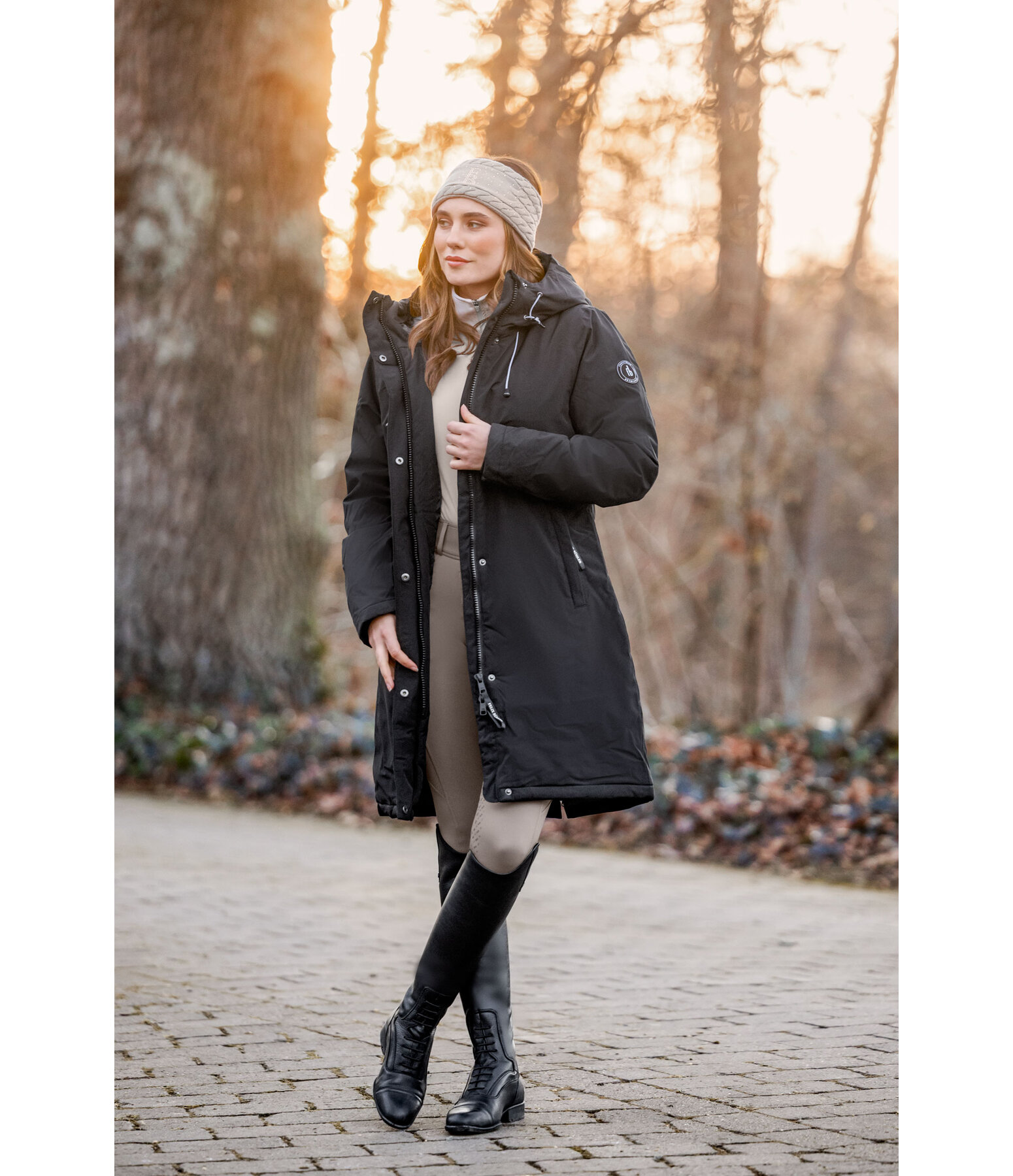 Cappotto da equitazione funzionale con cappuccio Amelie