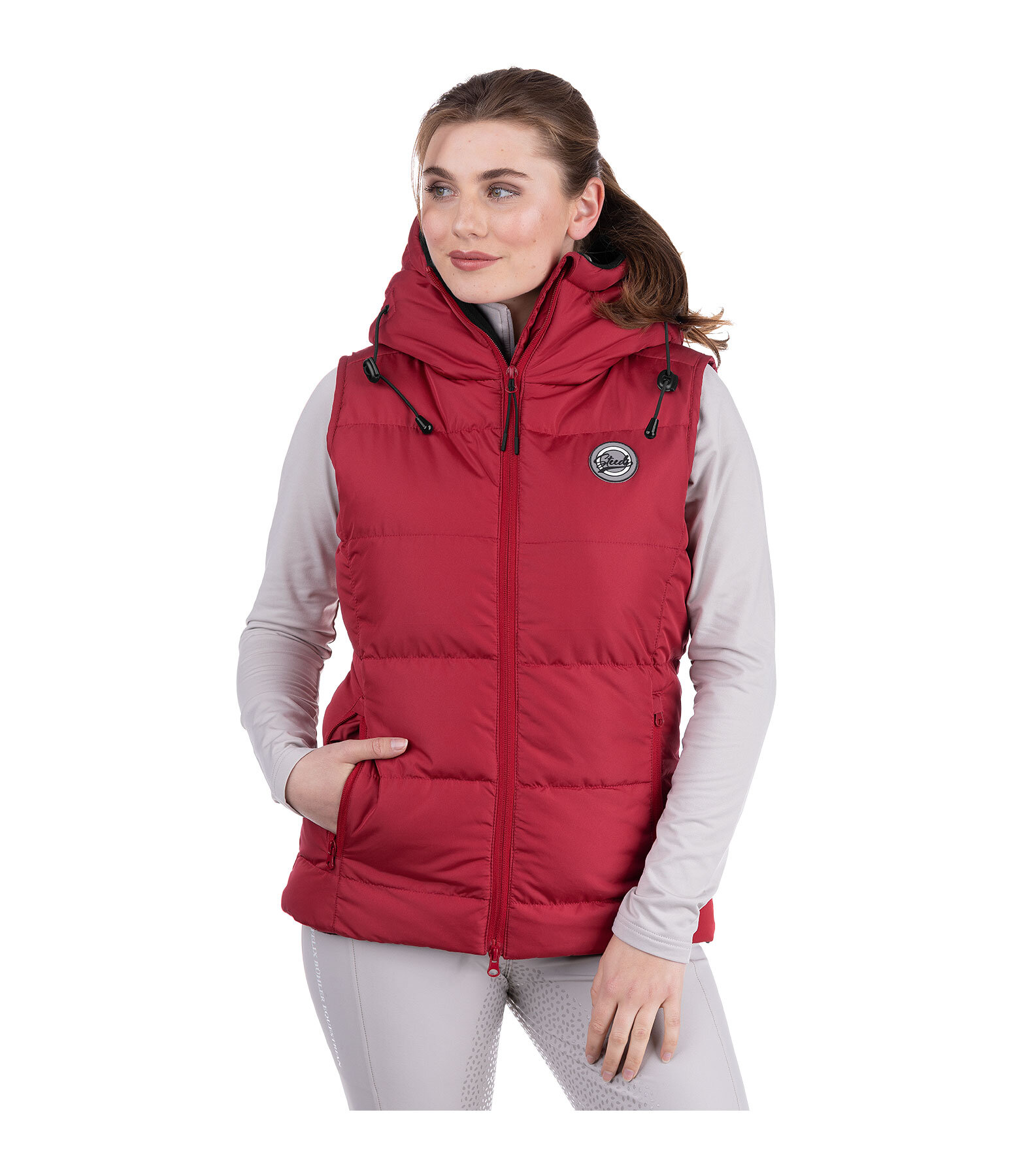 Gilet da equitazione trapuntato con cappuccio Mira II