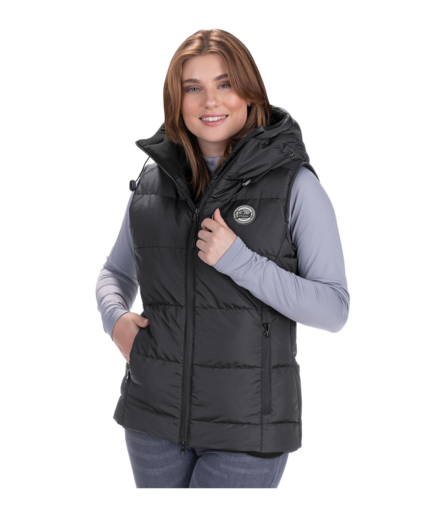 Gilet da equitazione trapuntato con cappuccio Mira II