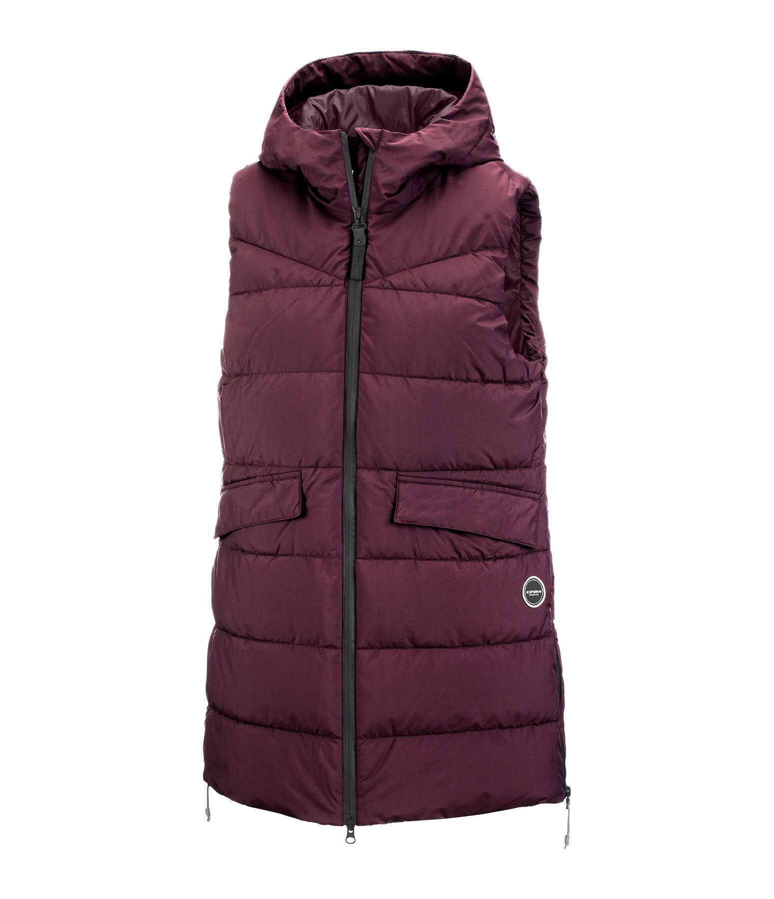 Gilet lungo con cappuccio Akene