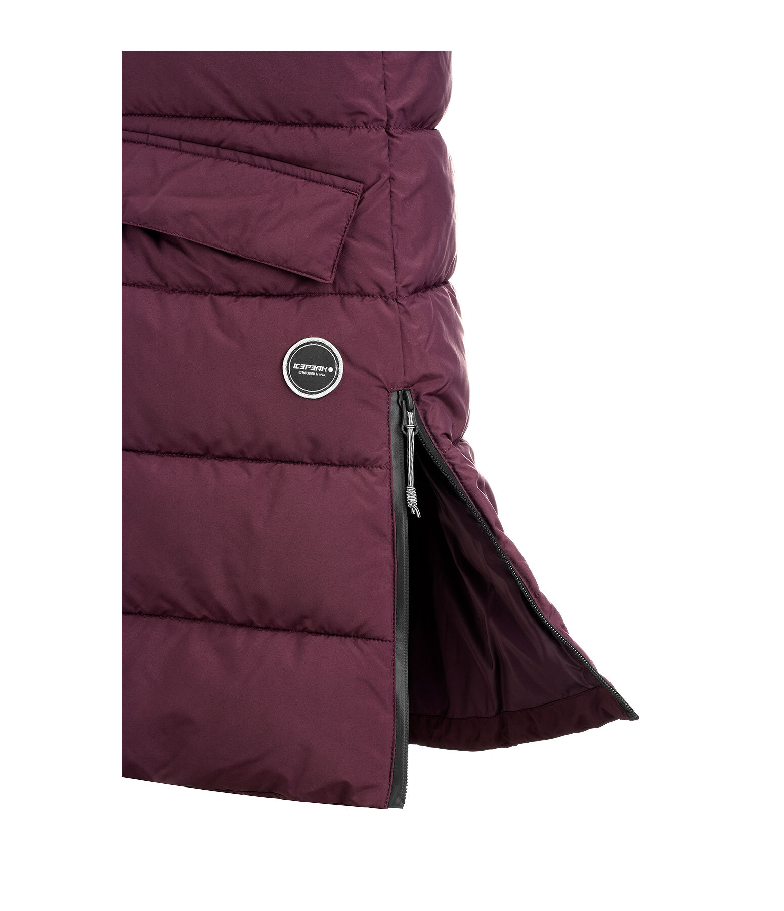 Gilet lungo con cappuccio Akene