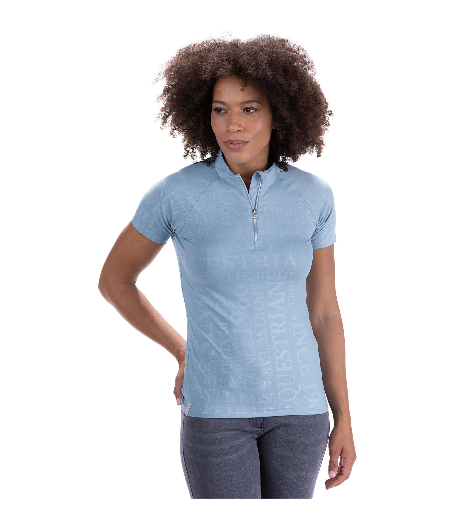 T-shirt funzionale con zip Ann