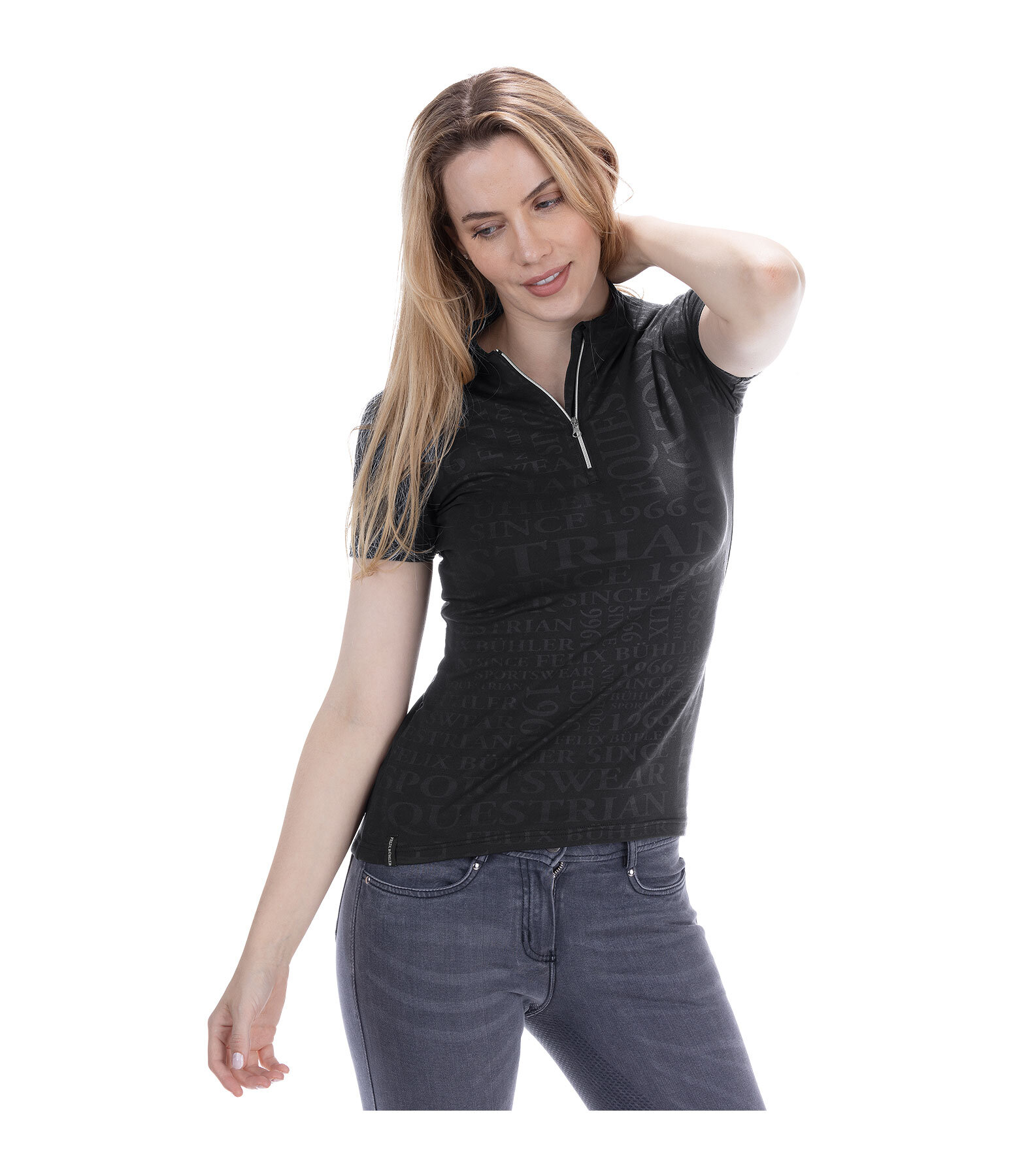 T-shirt funzionale con zip Ann