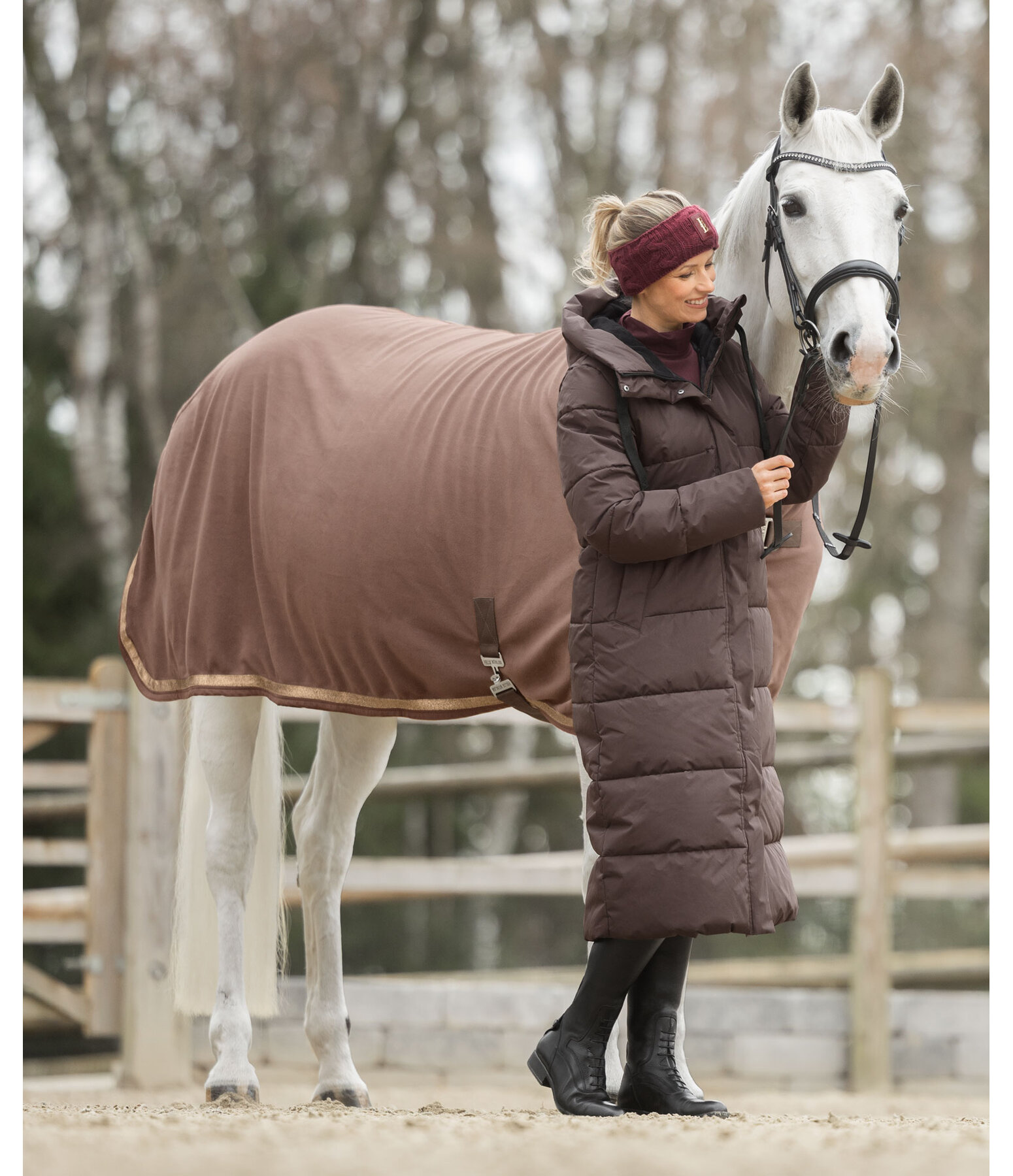 Cappotto da equitazione trapuntato con cappuccio Anne