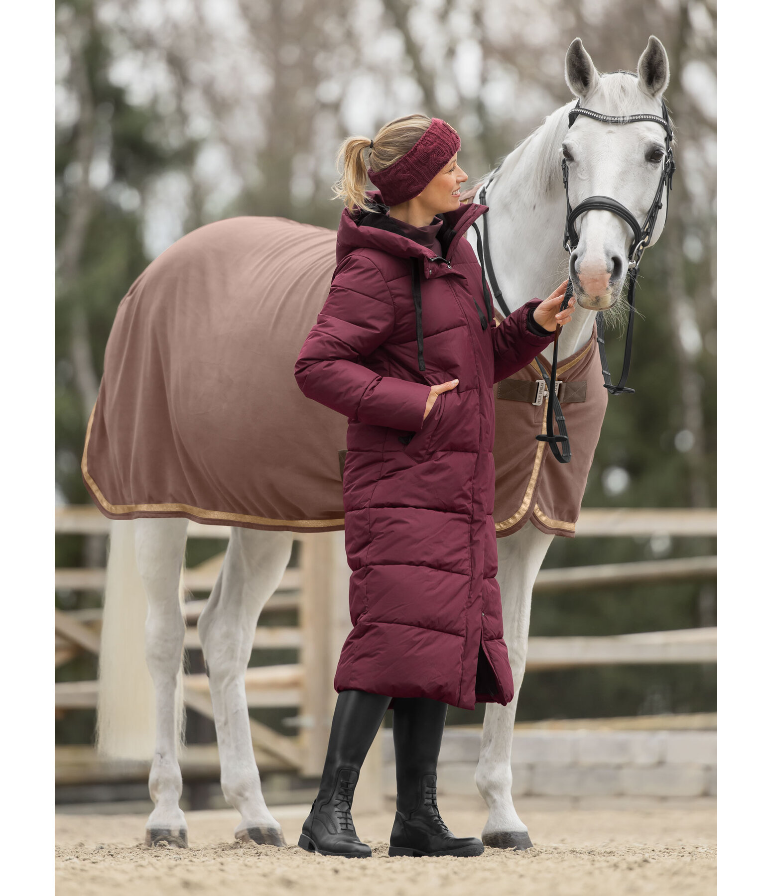 Cappotto da equitazione trapuntato con cappuccio Anne