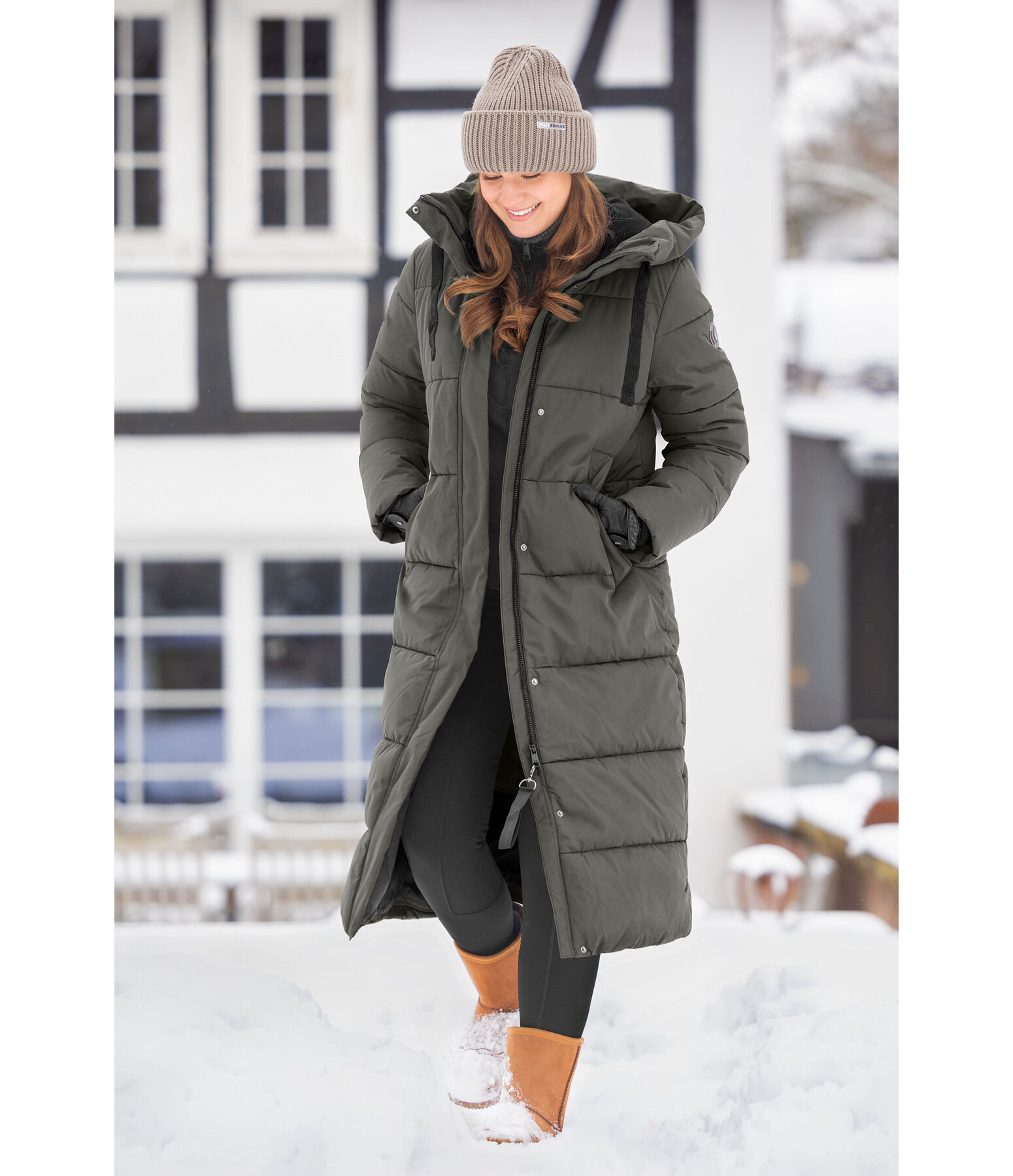 Cappotto da equitazione trapuntato con cappuccio Anne