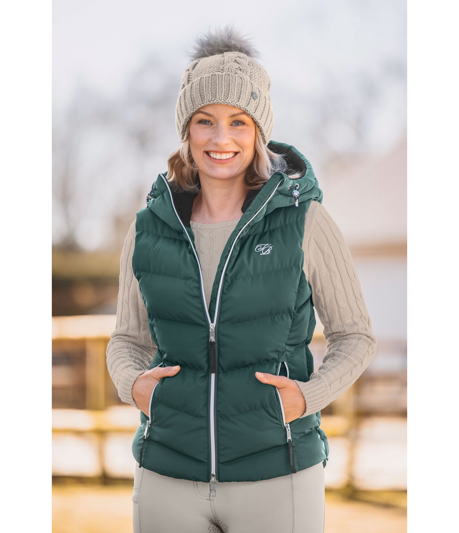 Gilet da equitazione con cappuccio Lena