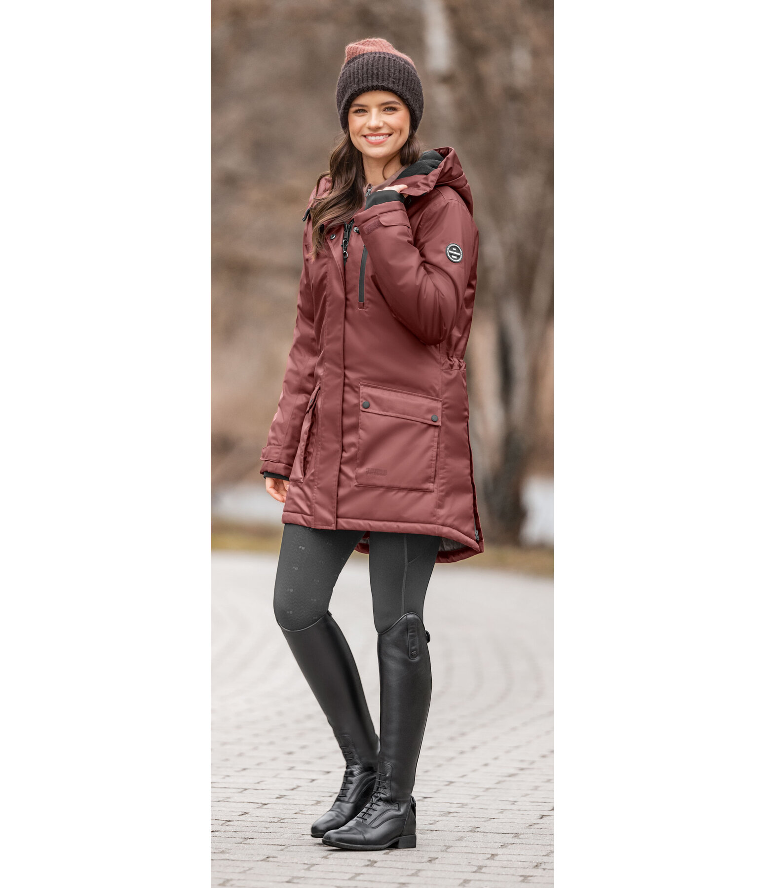 Parka da equitazione funzionale con cappuccio Anouk