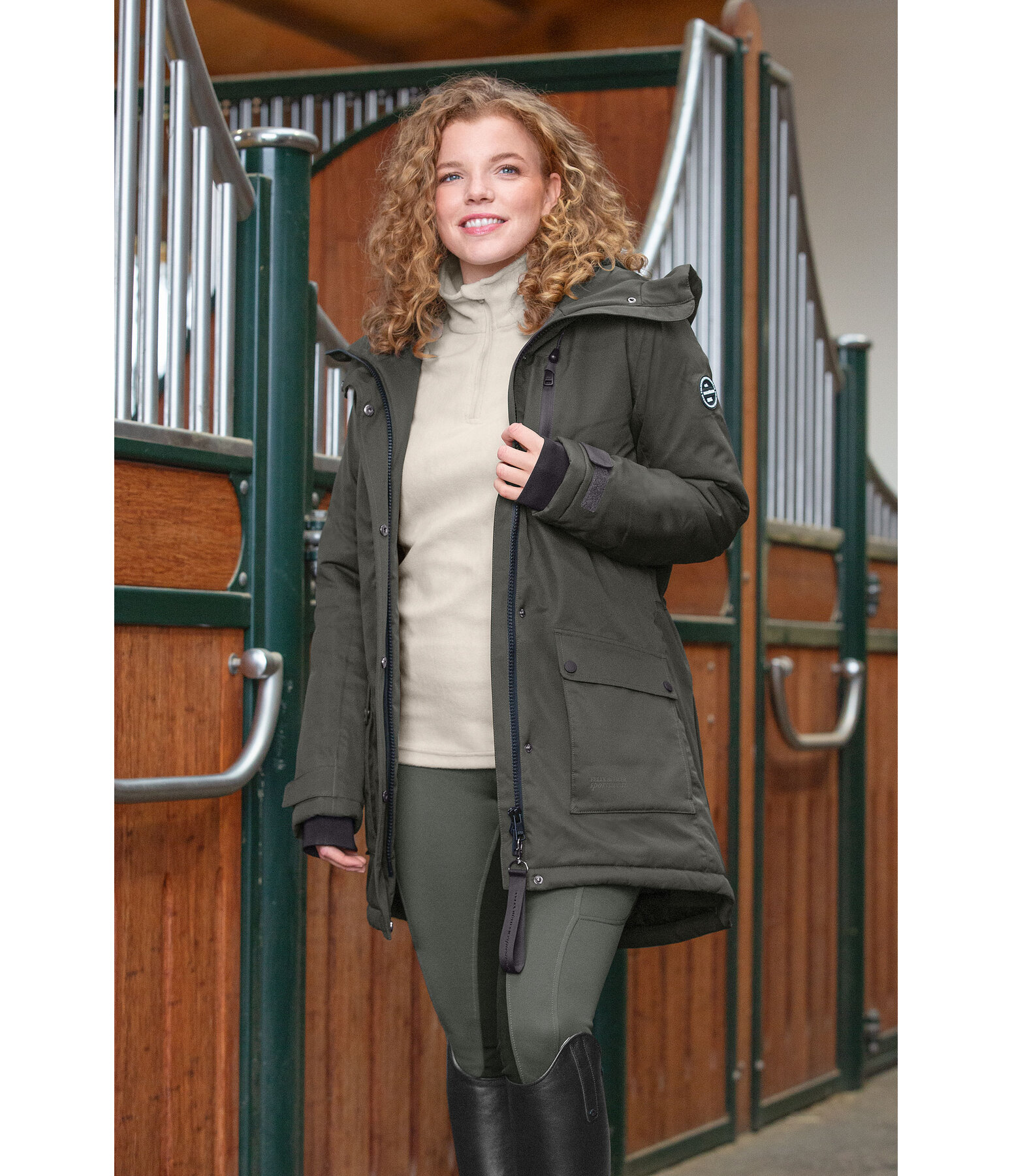 Parka da equitazione funzionale con cappuccio Anouk