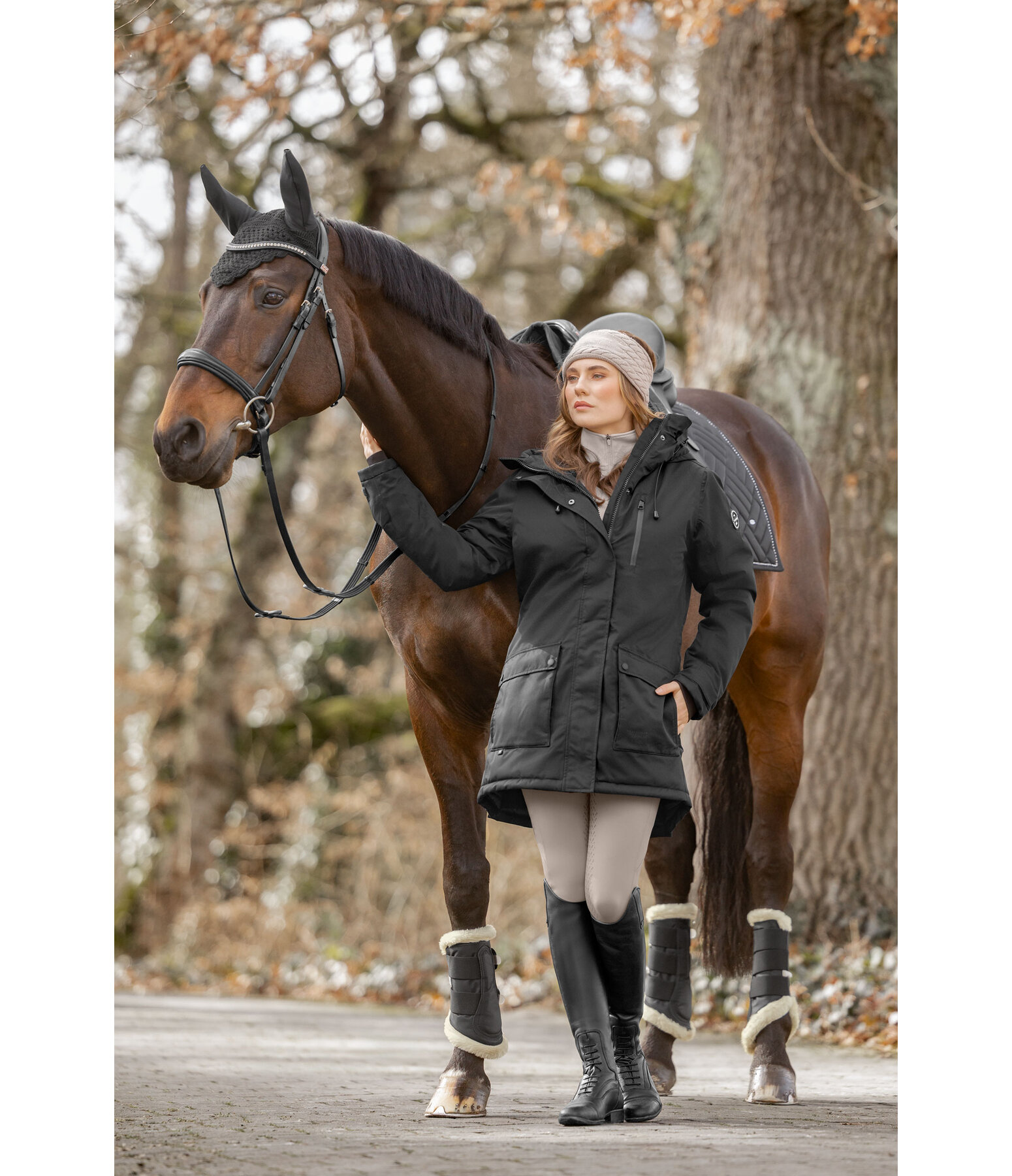Parka da equitazione funzionale con cappuccio Anouk
