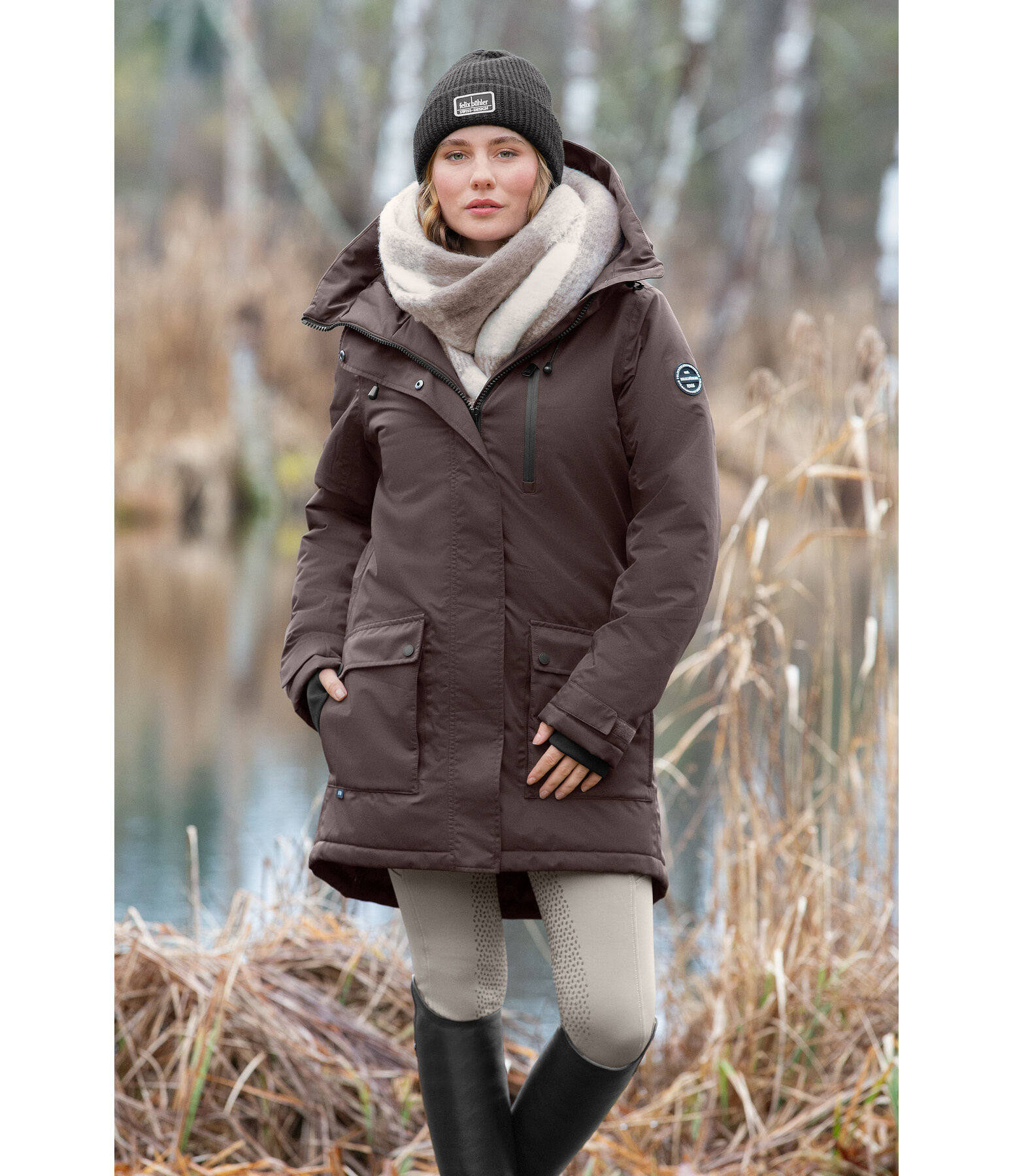 Parka da equitazione funzionale con cappuccio Anouk
