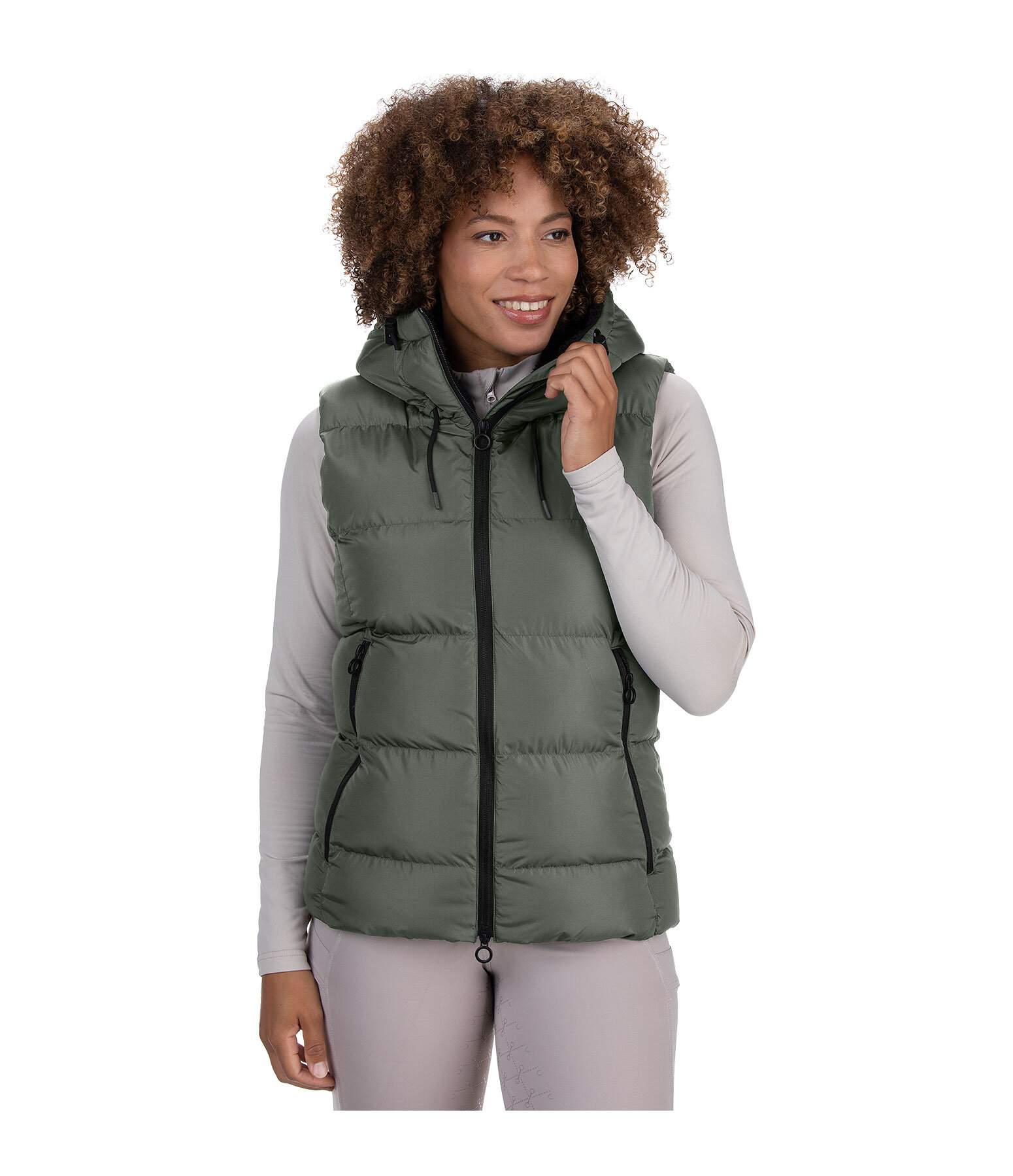 Gilet da equitazione trapuntato con cappuccio Mira III