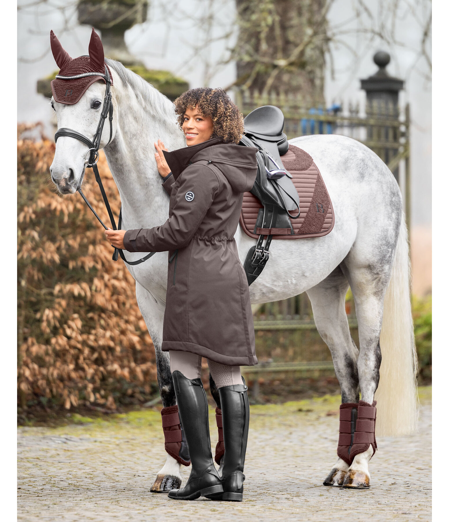 Cappotto da equitazione softshell con cappuccio Aurelie