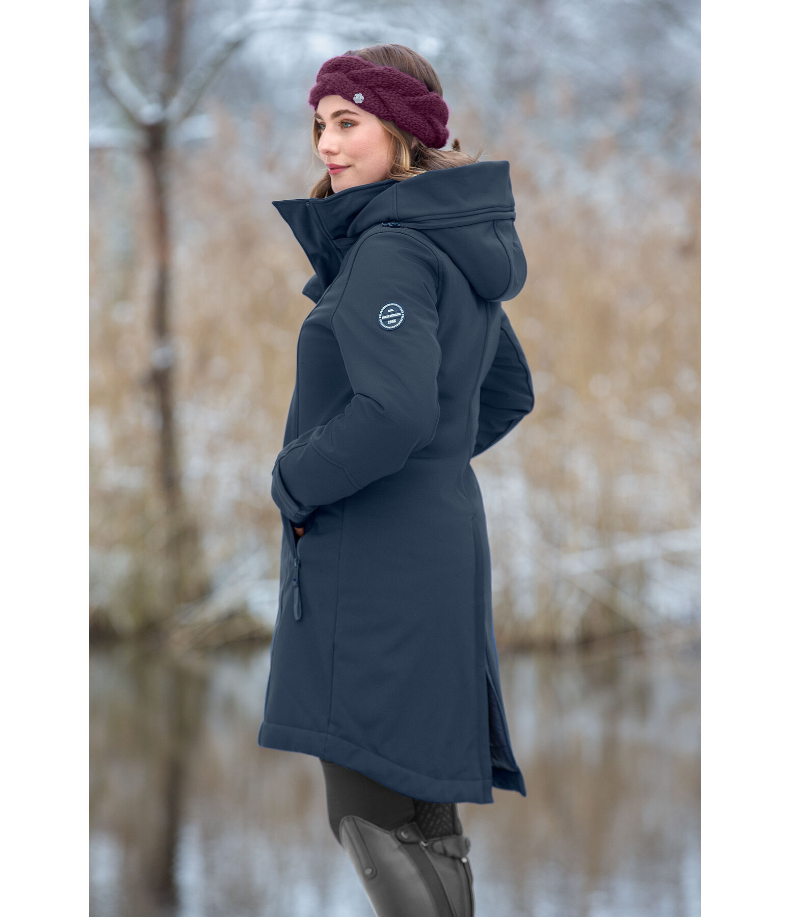 Cappotto da equitazione softshell con cappuccio Aurelie